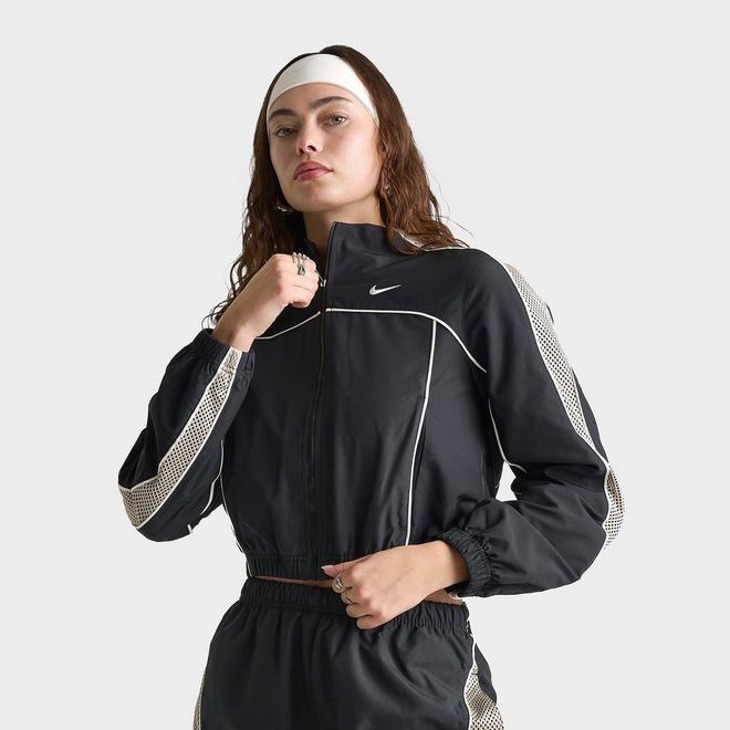 Women's Nike Sportswear Woven Mesh Mock-Neck Full-Zip Jacket