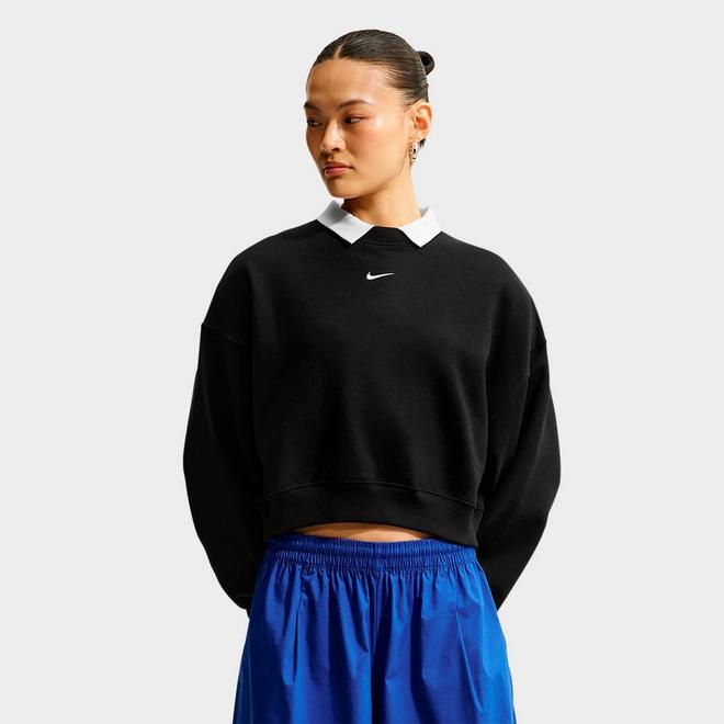 Women's Nike Studio Fleece Medium Weight Oversized Cropped Crewneck Sweatshirt