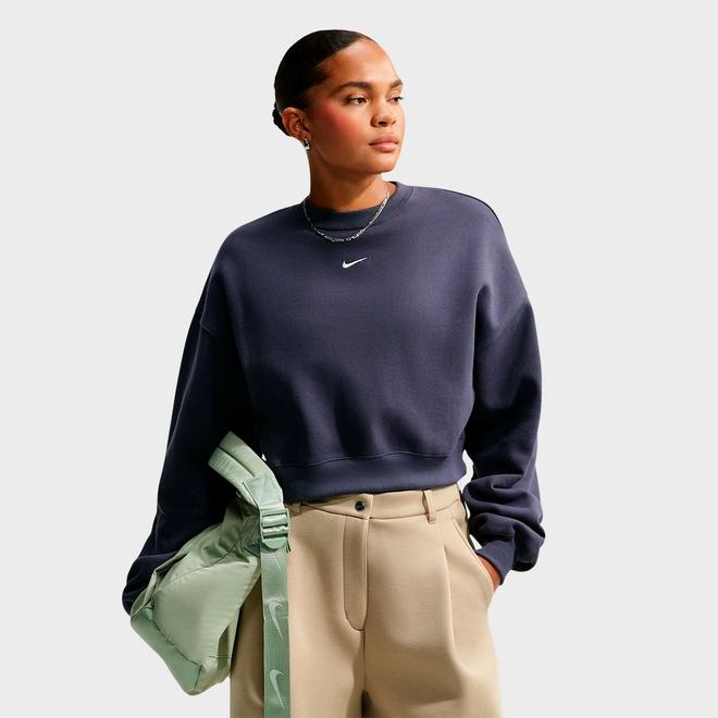 Women's Nike Studio Fleece Medium Weight Oversized Cropped Crewneck Sweatshirt