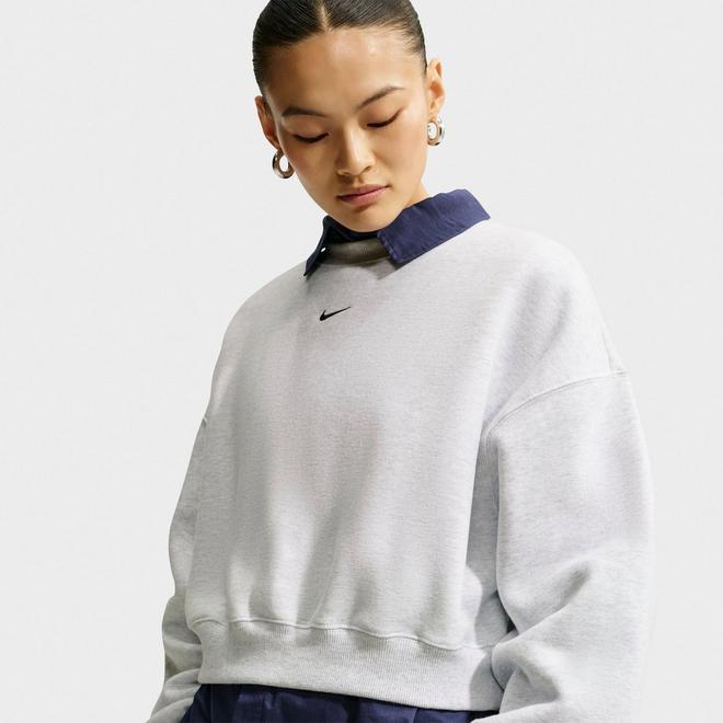 Women's Nike Studio Fleece Medium Weight Oversized Cropped Crewneck Sweatshirt