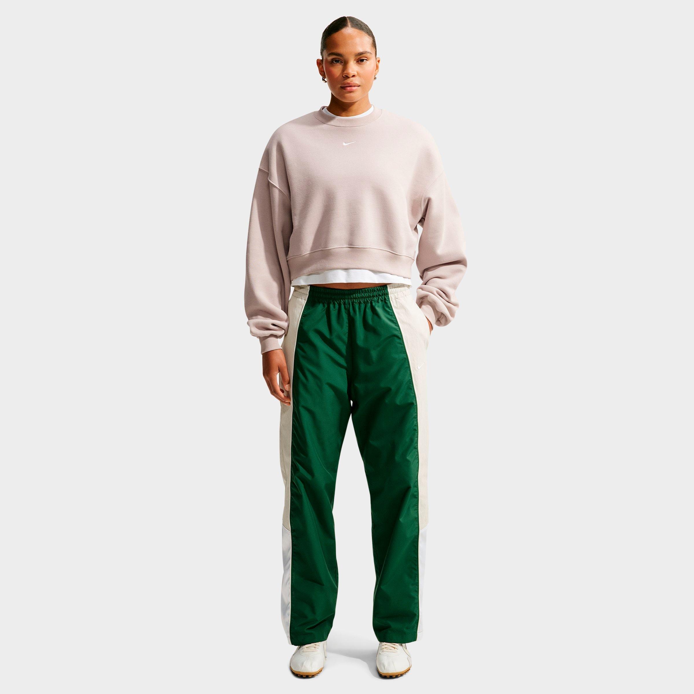 Nike Women's Studio Fleece Weight Oversized Cropped Crewneck Sweatshirt in Cream II/Sail Size: Medium