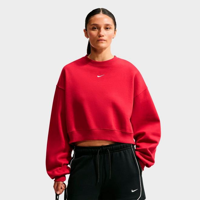 Women's Nike Studio Fleece Medium Weight Oversized Cropped Crewneck Sweatshirt