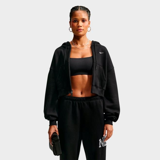 Women's Nike Studio Fleece Medium-Weight Oversized Cropped Full-Zip Hoodie