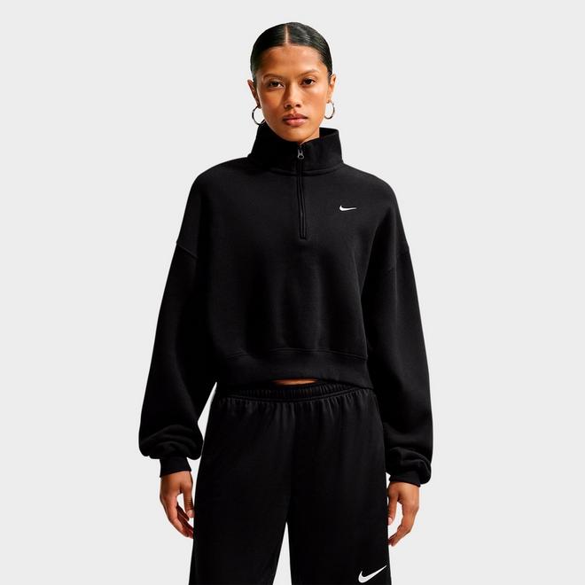 Women's Nike Studio Fleece Medium-Weight Oversized Cropped Quarter-Zip Jacket