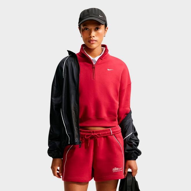 Women's Nike Studio Fleece Medium-Weight Oversized Cropped Quarter-Zip Jacket