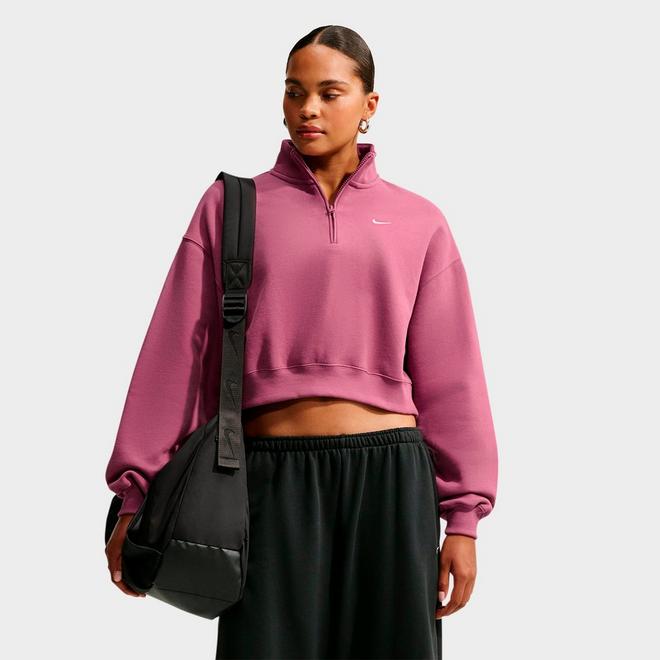 Women's Nike Studio Fleece Medium-Weight Oversized Cropped Quarter-Zip Jacket