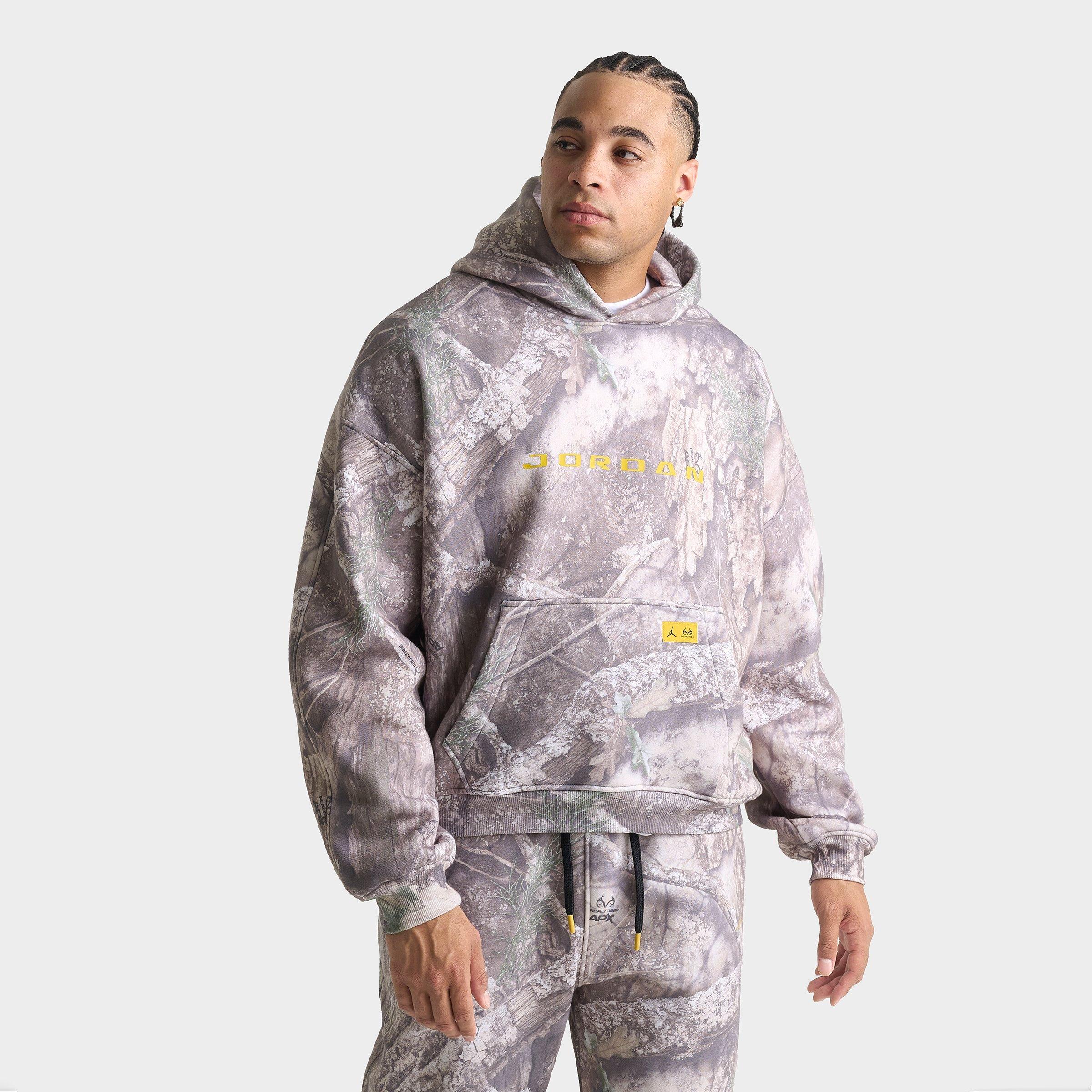 Jordan Men's Brooklyn Realtree Fleece Pullover Hoodie in Realtree Camo/White/Bright Citron Size: Medium