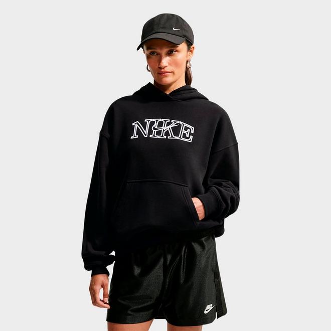 Women's Nike Studio Fleece Medium Weight "Graphic Pack" Logo Oversized Pullover Hoodie