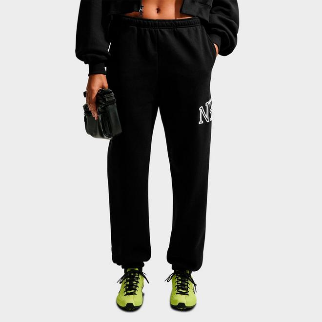 Women's Nike Studio Fleece Medium-Weight "Graphic Pack" Oversized Cuffed Logo Pants
