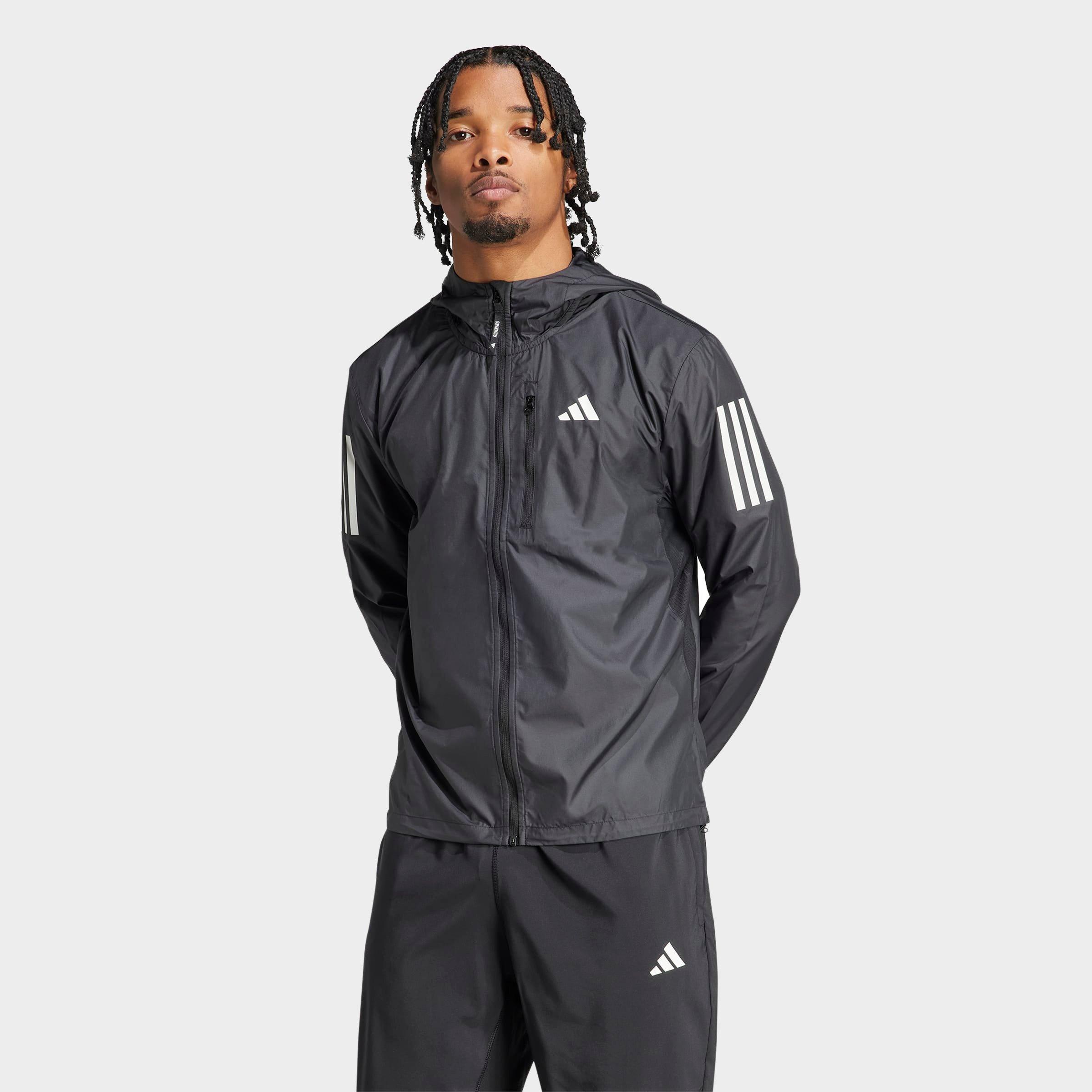 adidas Men's Own the Run Full-Zip Jacket in Black Size: Small