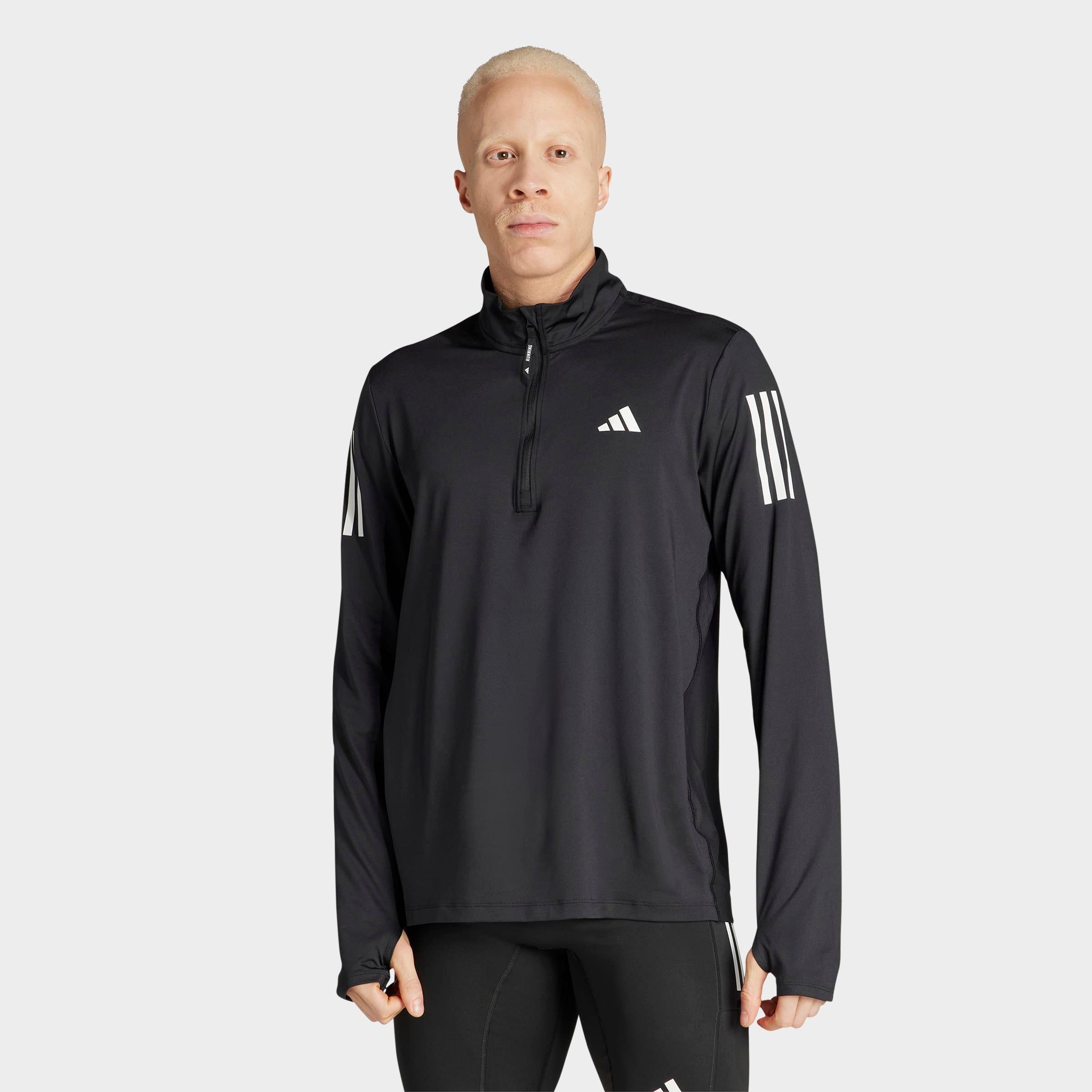 adidas Men's Own The Run Half-Zip Running Top in Black Size: Small