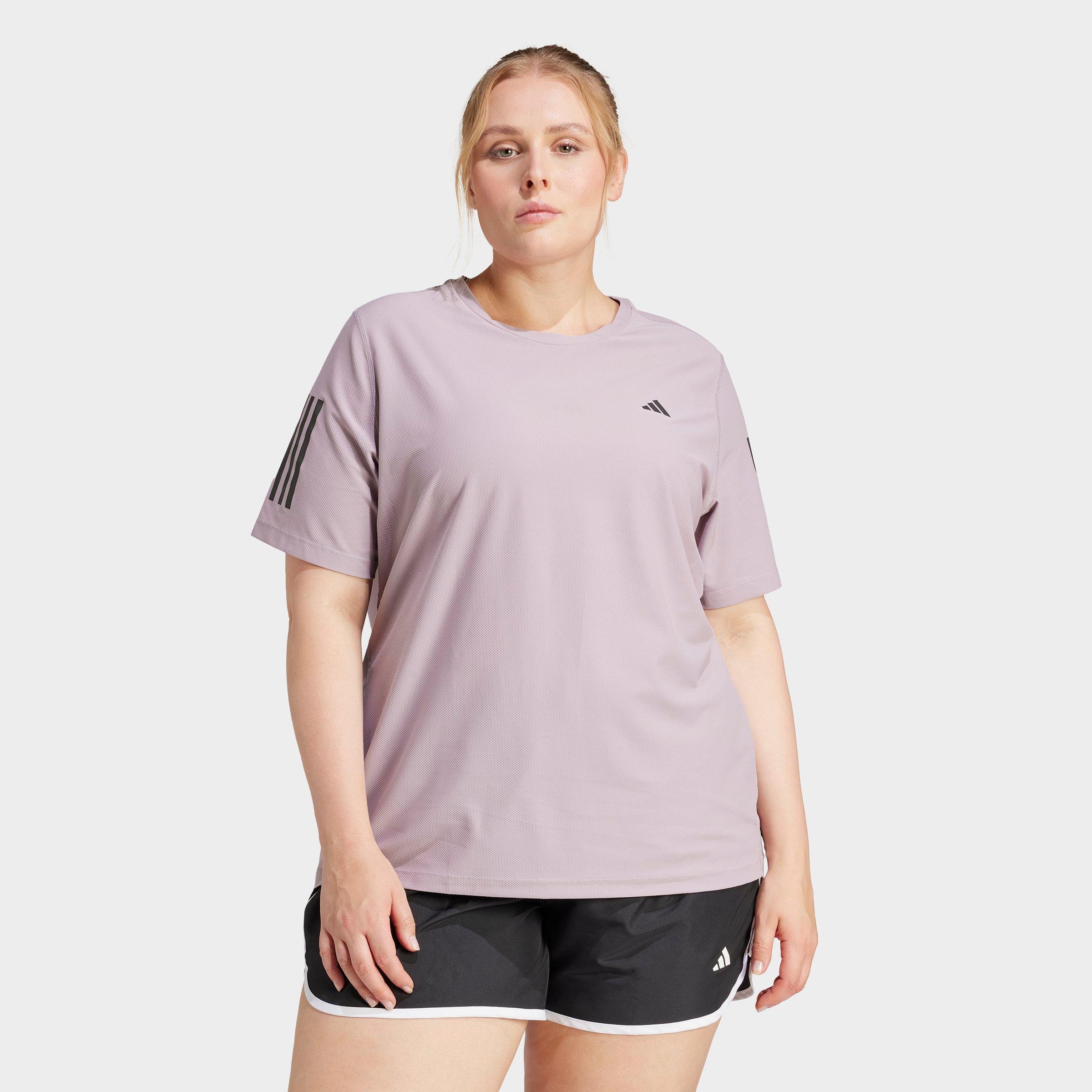 Adidas Originals Own The Run Performance T-shirt In Preloved Fig