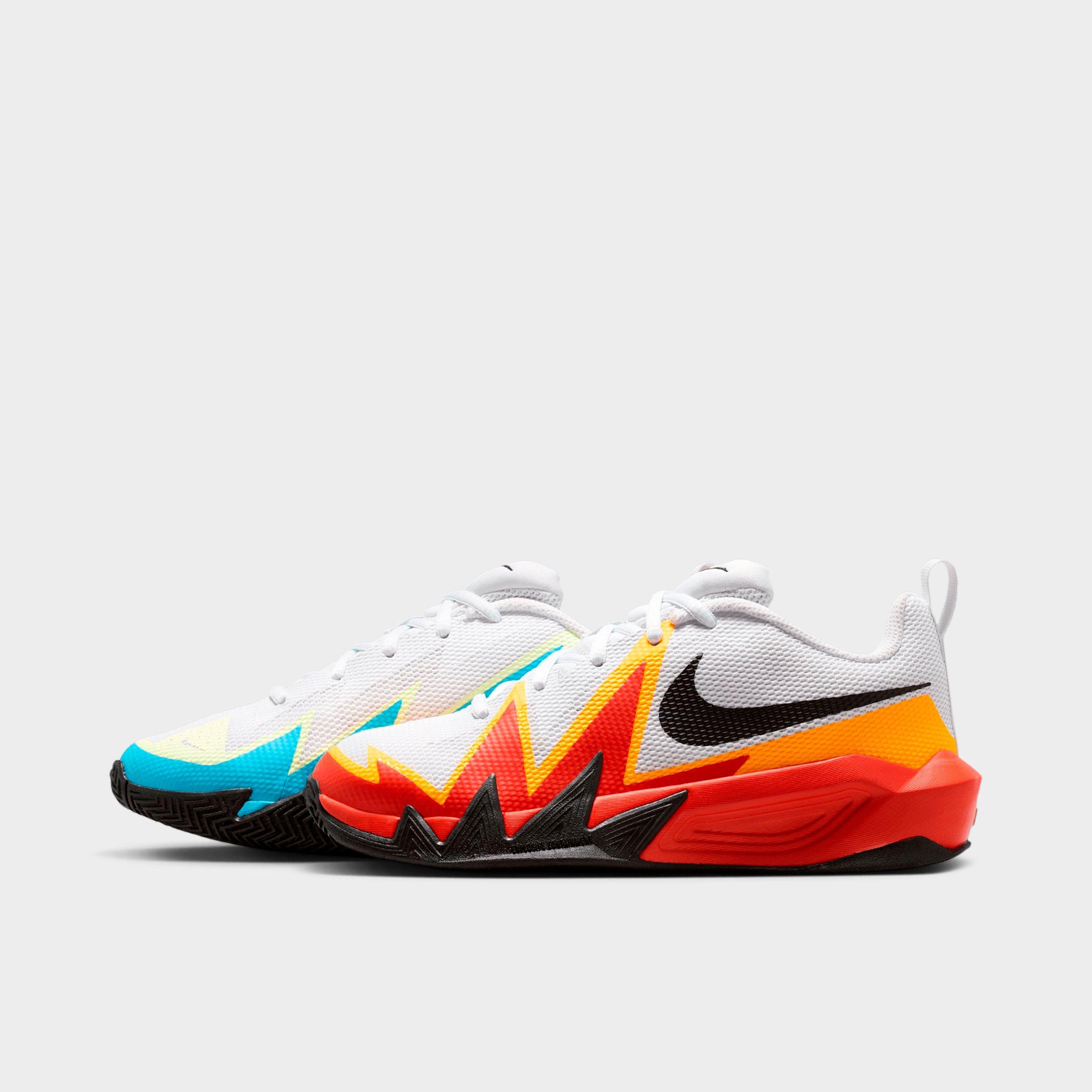 Nike Big Kids S. T. Dynamite Basketball Shoes in Off White/Picante Red/Current Blue Size: 6.0