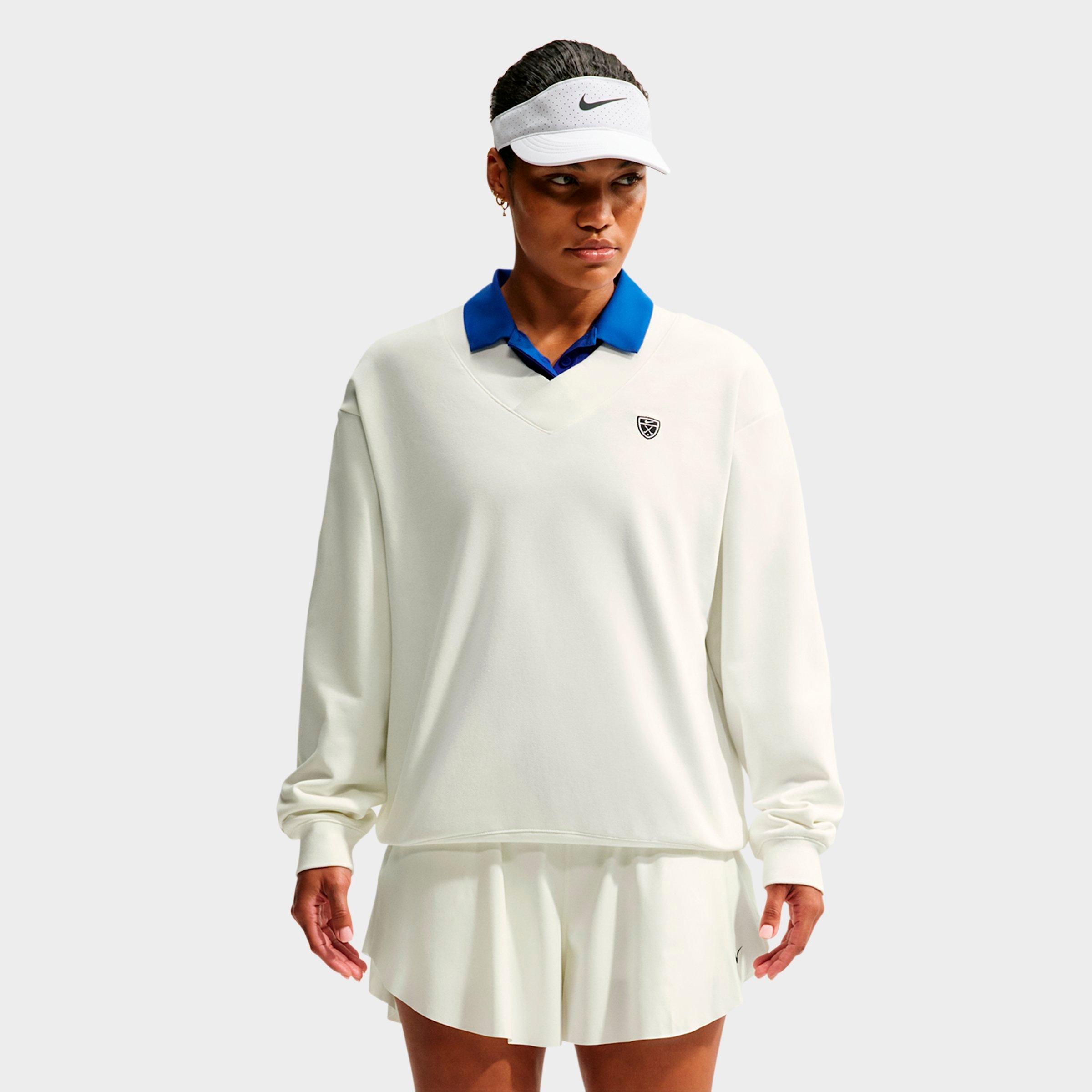 Nike Women's Fairway Fresh Dri-FIT Fleece Golf Sweatshirt in Sail/White Size: Medium