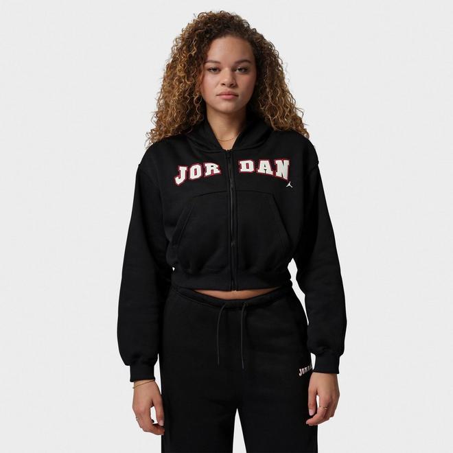 Women's Jordan Brooklyn Varsity Cropped Full-Zip Hoodie
