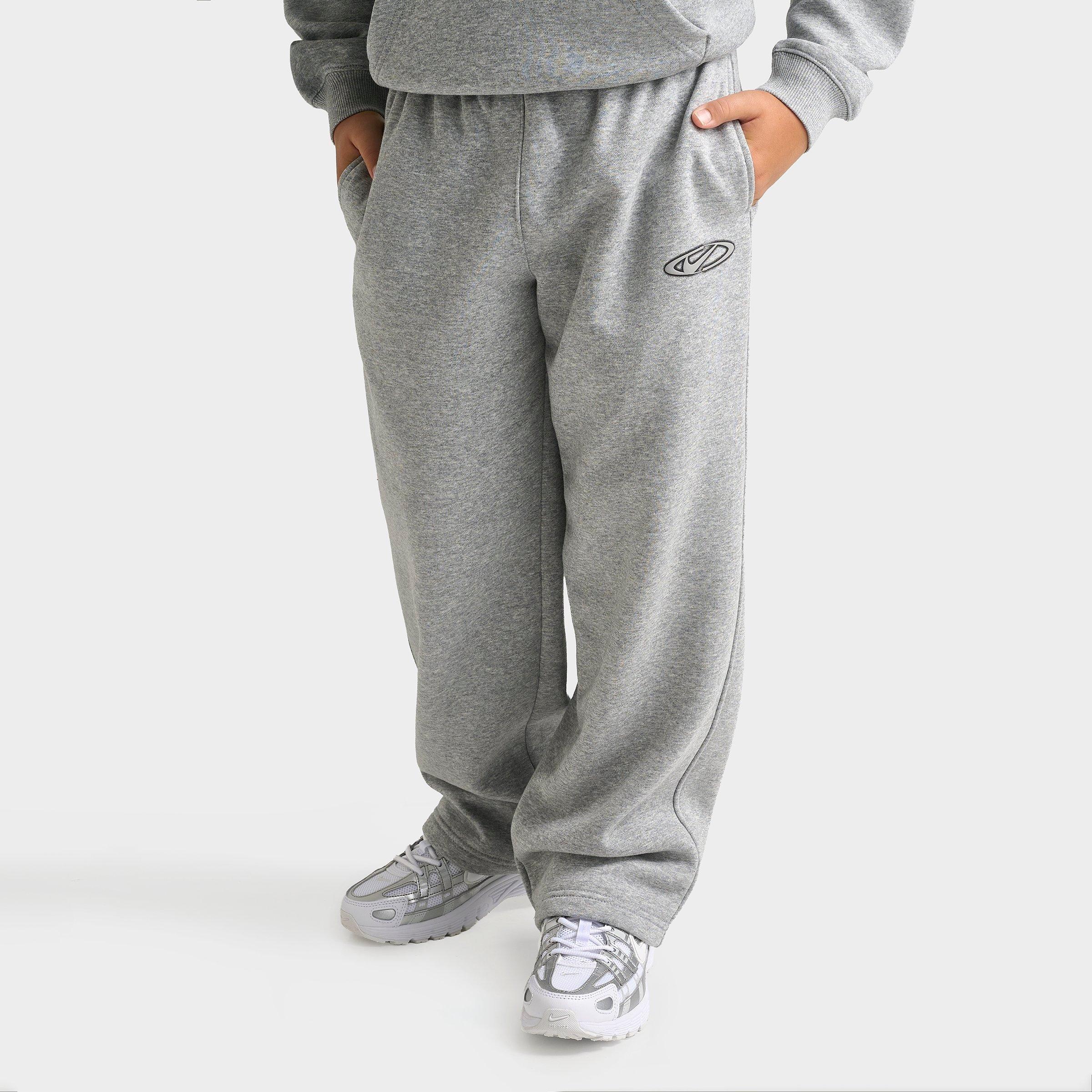 Nike Big Kids Sportswear Club Fleece Loose Open-Hem Pants in Dark Grey Heather Size: XL