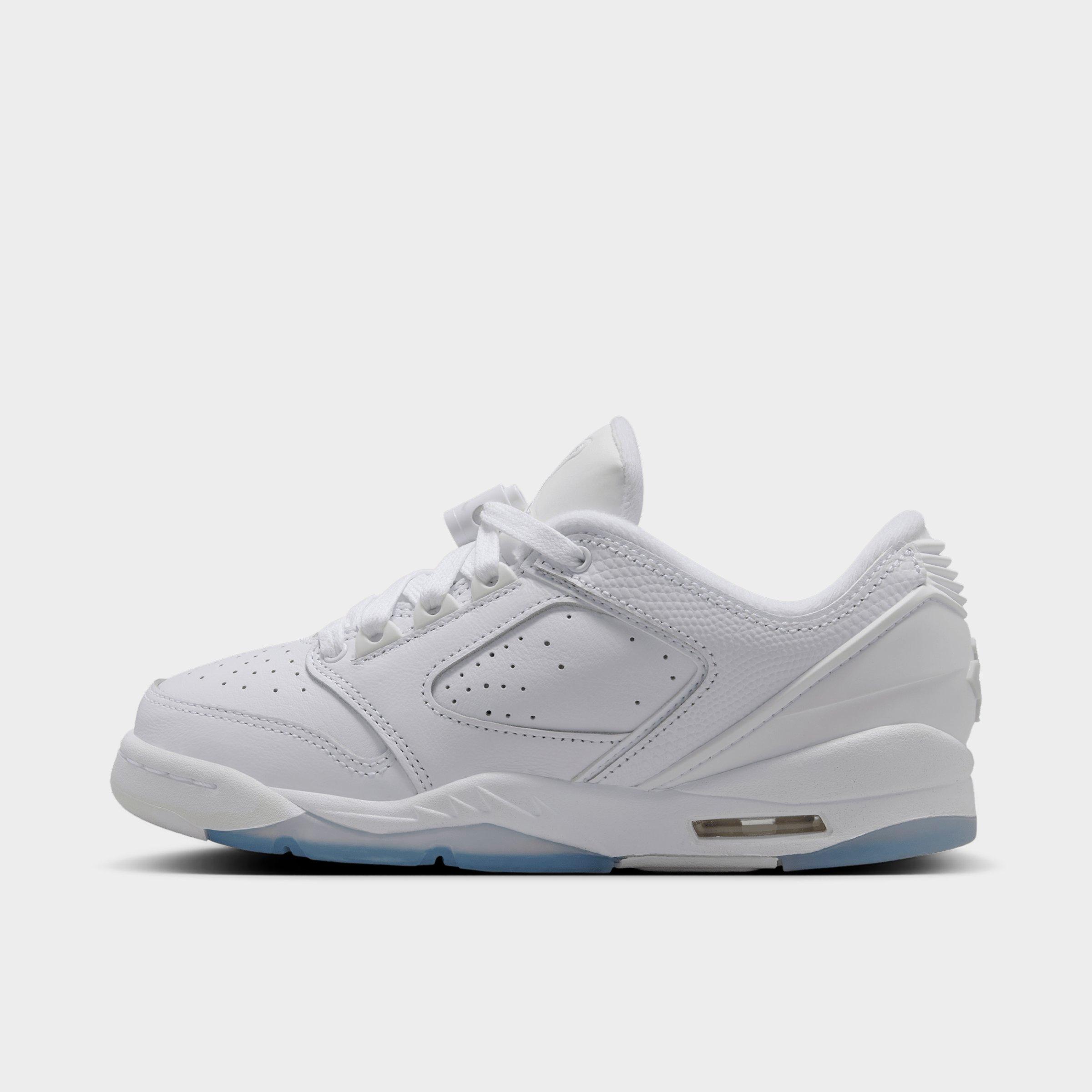 Jordan Big Kids Sixty Plus Low Casual Shoes in White/Black/Pure Platinum Size: 3.5