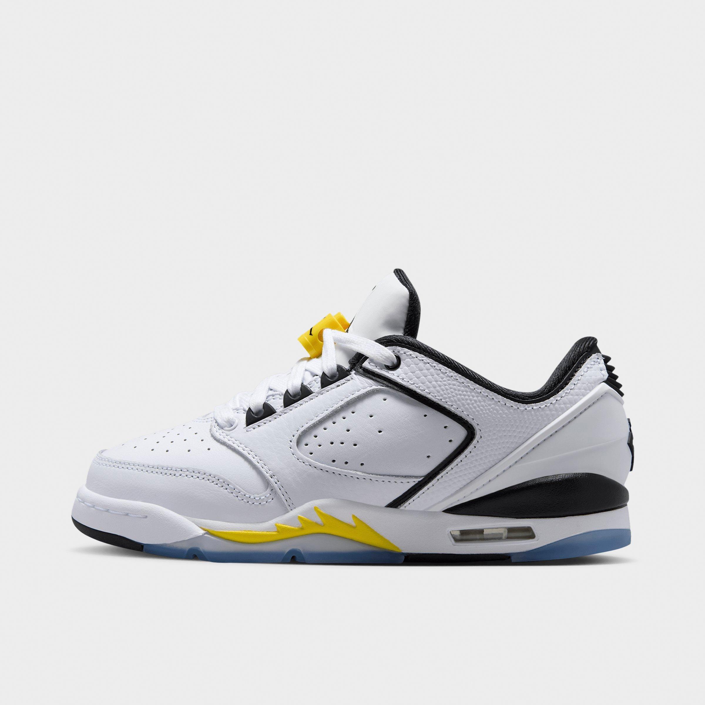Jordan Big Kids Sixty Plus Low Casual Shoes in White/Tour Yellow/Black Size: 5.0