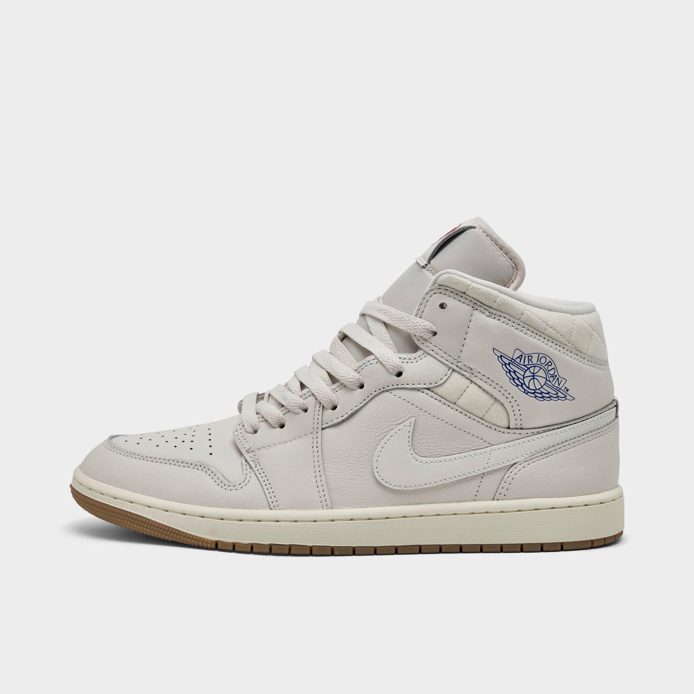 Jordan Men's Air Retro 1 Mid SE Casual Shoes in Phantom/Sail/University Red Size: 10.0
