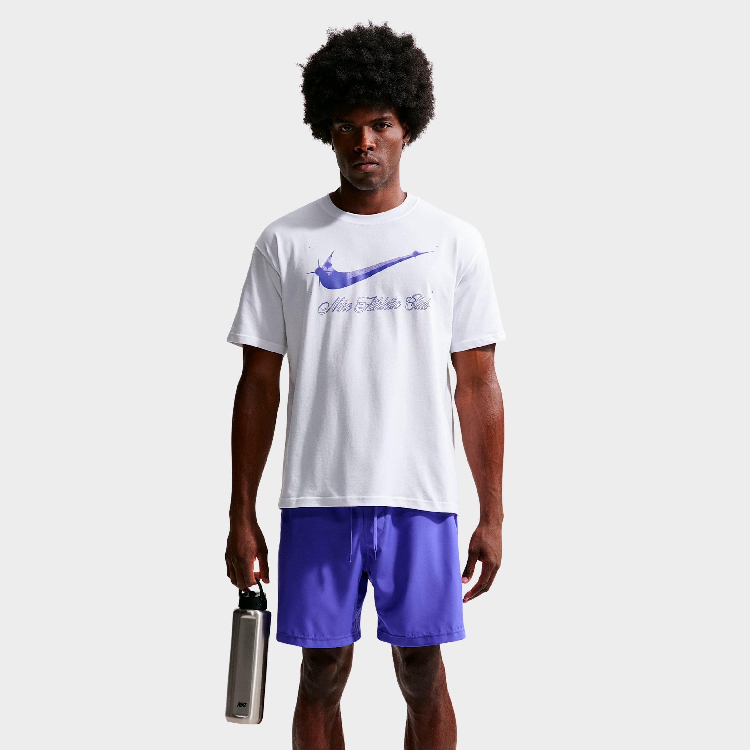 Nike Men's N. A.C. Glitz Graphic T-Shirt in White/Persian Violet Size: M Tall