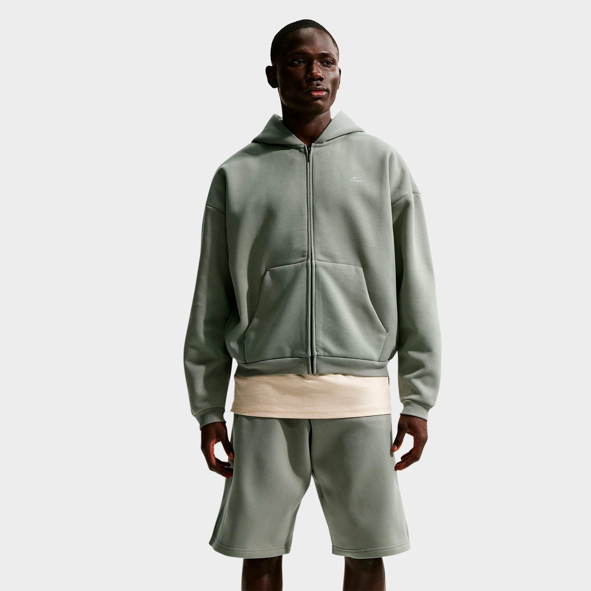 Nike Men's Standard Issue Therma-FIT Full-Zip Basketball Hoodie in Dark Stucco/Pale Ivory Size: XS