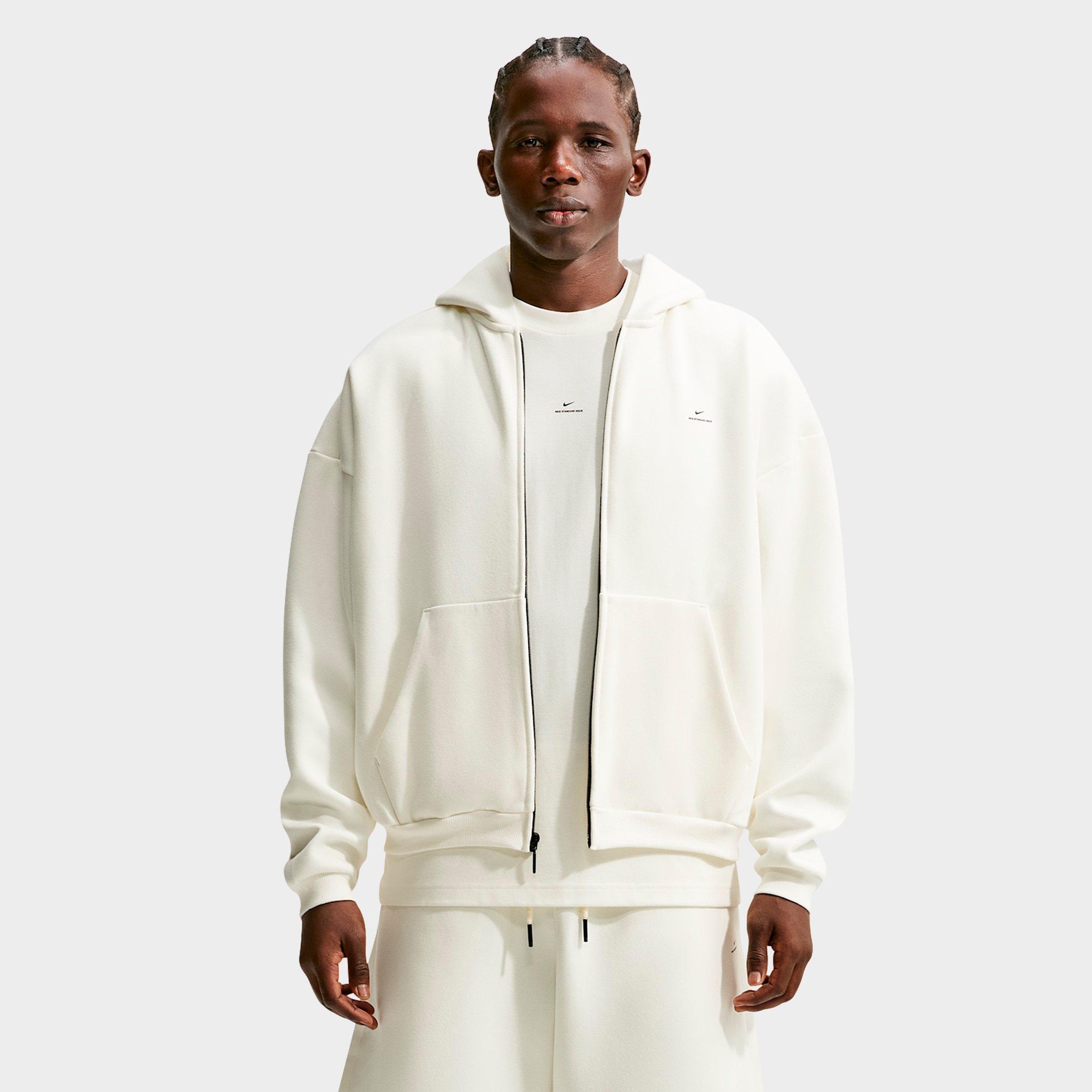 Nike Men's Standard Issue Therma-FIT Full-Zip Basketball Hoodie in Sail/Black Size: Small