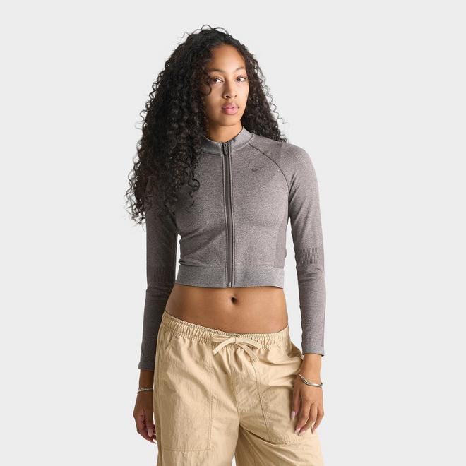 Women's Nike Pro Seamless Cropped Full-Zip Training Top