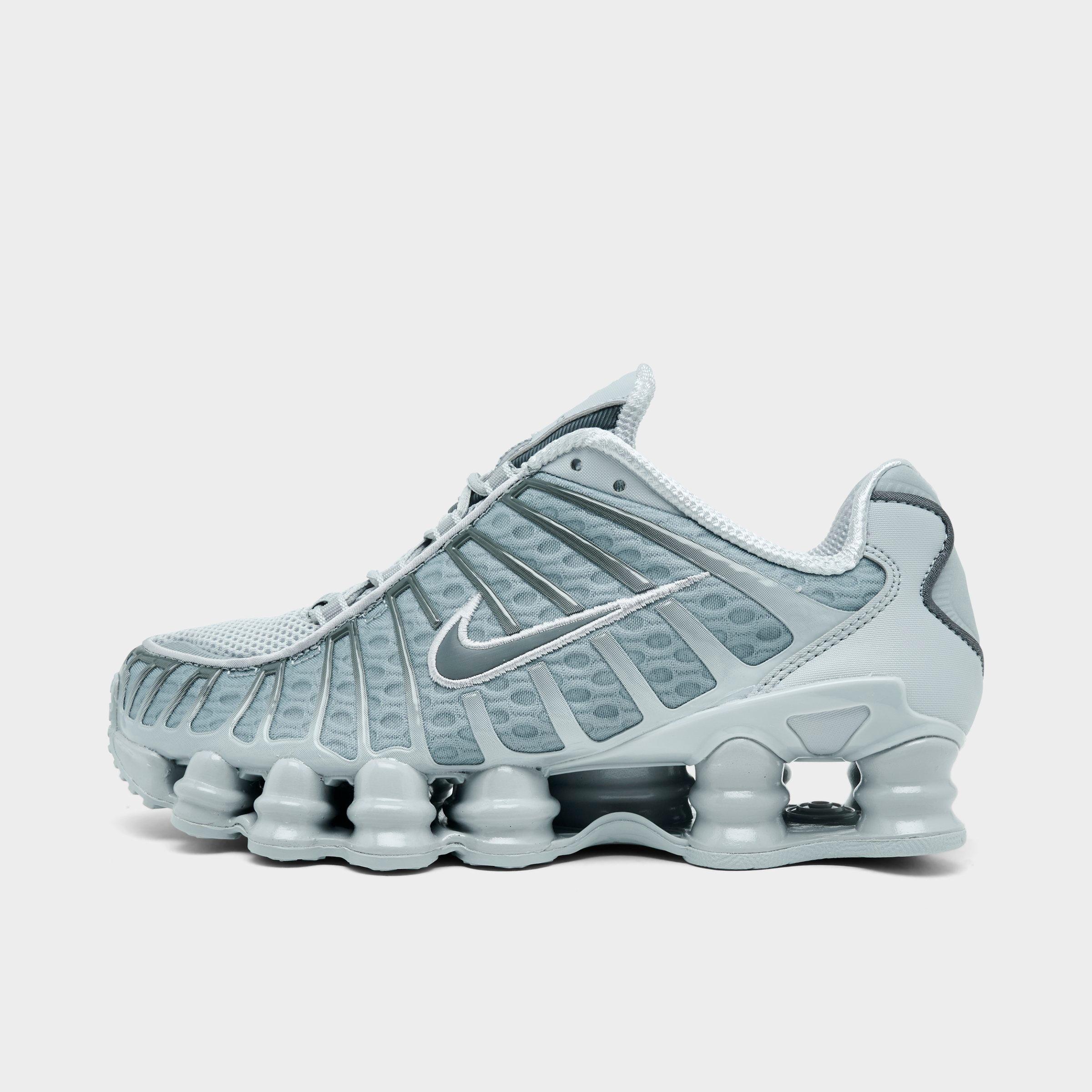 Nike Big Kids Shox TL Casual Shoes in Wolf Grey/Iron Grey Size: 3.5