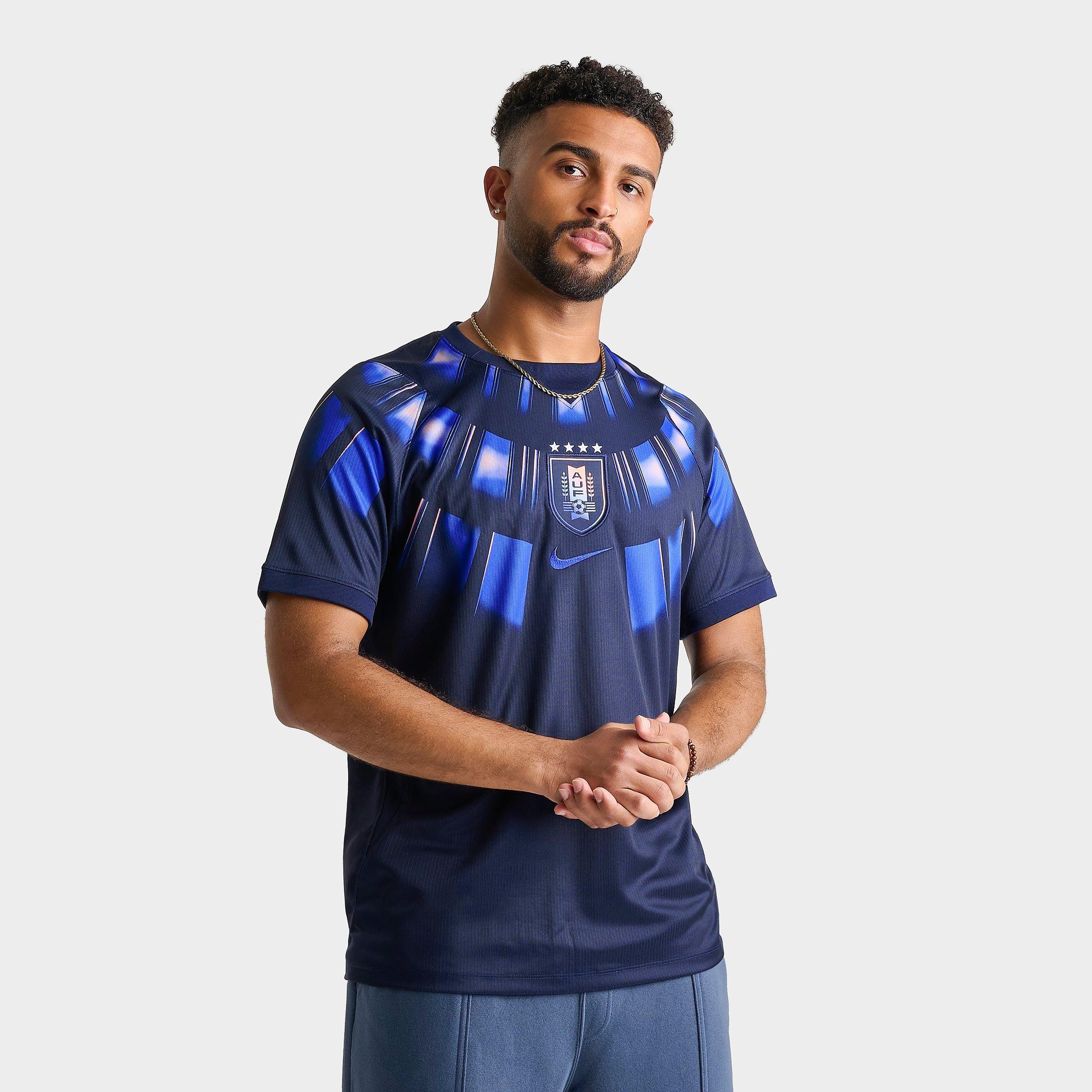 Nike Men's Uruguay 2026 Stadium Away Dri-FIT Replica Soccer Jersey in Obsidian/Hyper Royal Size: Small