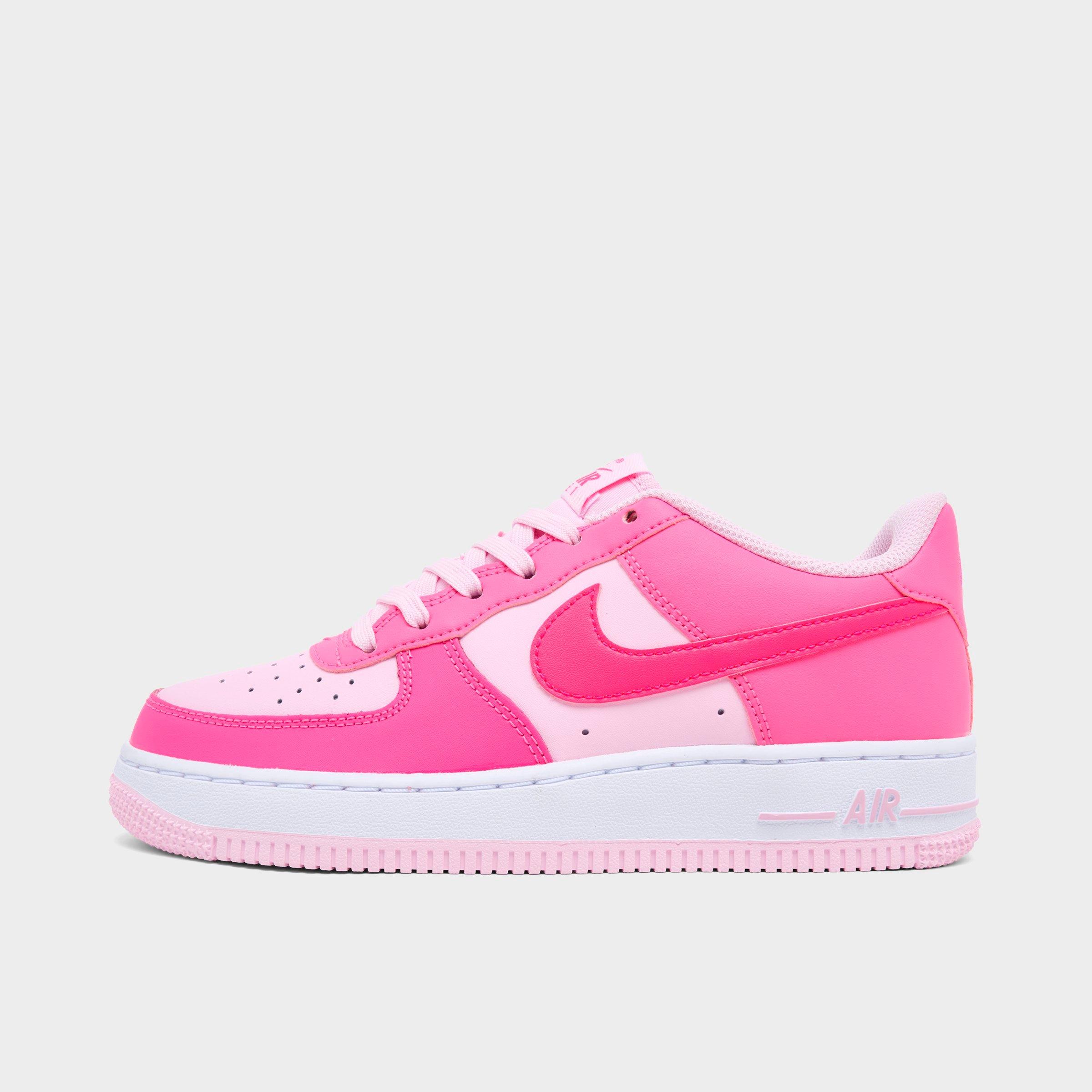 Nike Big Kids Air Force 1 Low Casual Shoes in Pinksicle/Pink Foam/White Size: 3.5