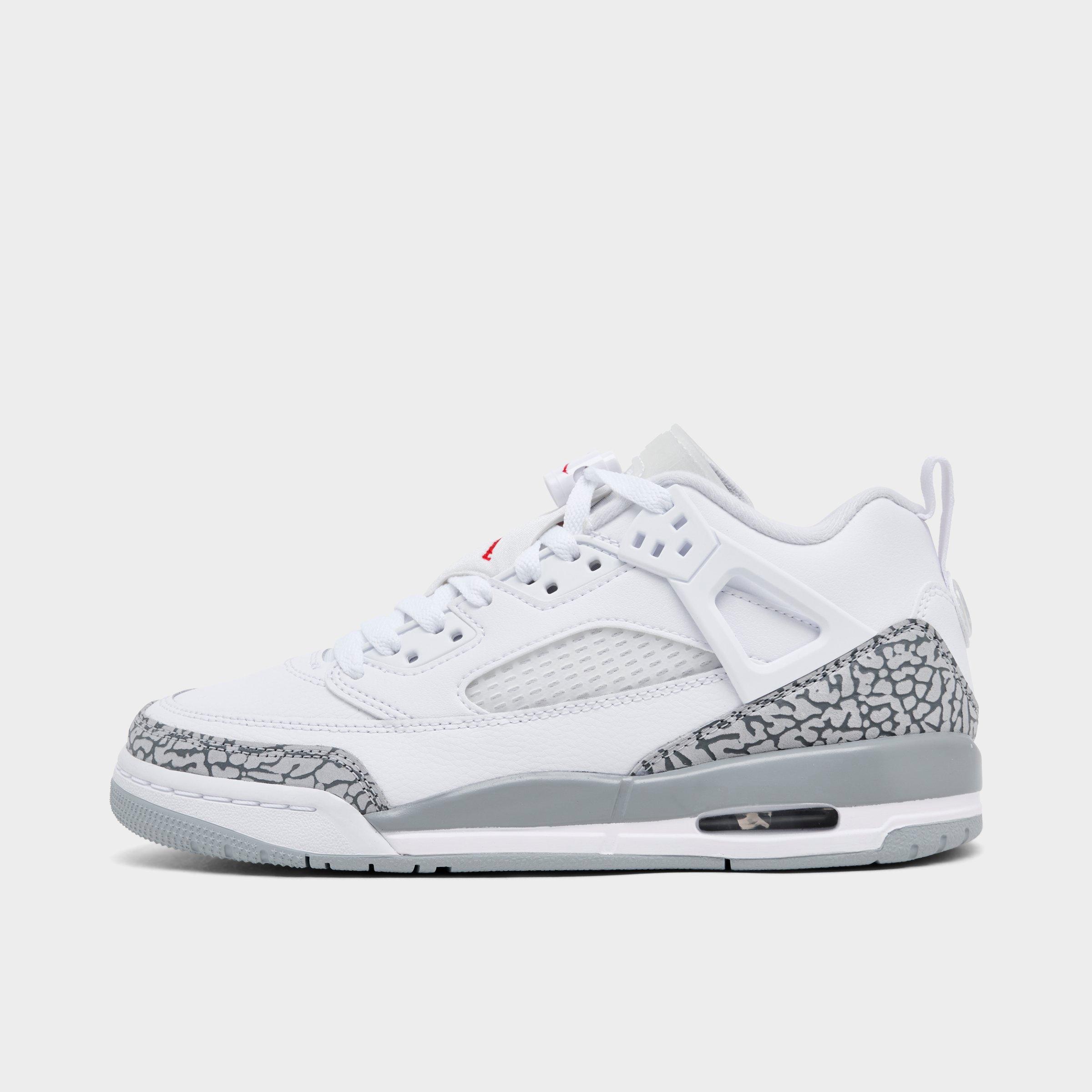Jordan Big Kids Spizike Low Casual Shoes in White/Vast Grey/Black Size: 3.5