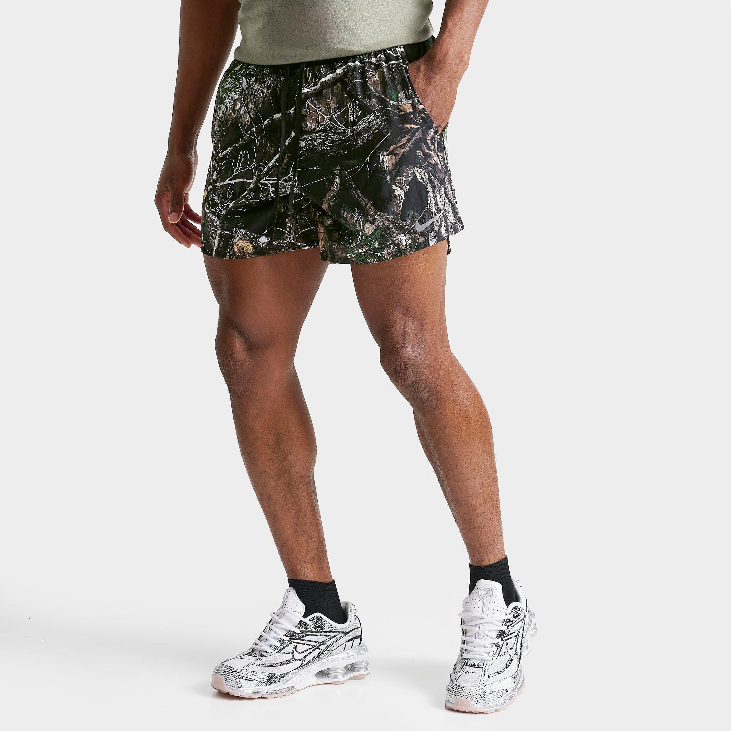 Nike Men's Stride Dri-FIT Brief-Lined Realtree 5" Running Shorts in Anthracite/Black Size: Small