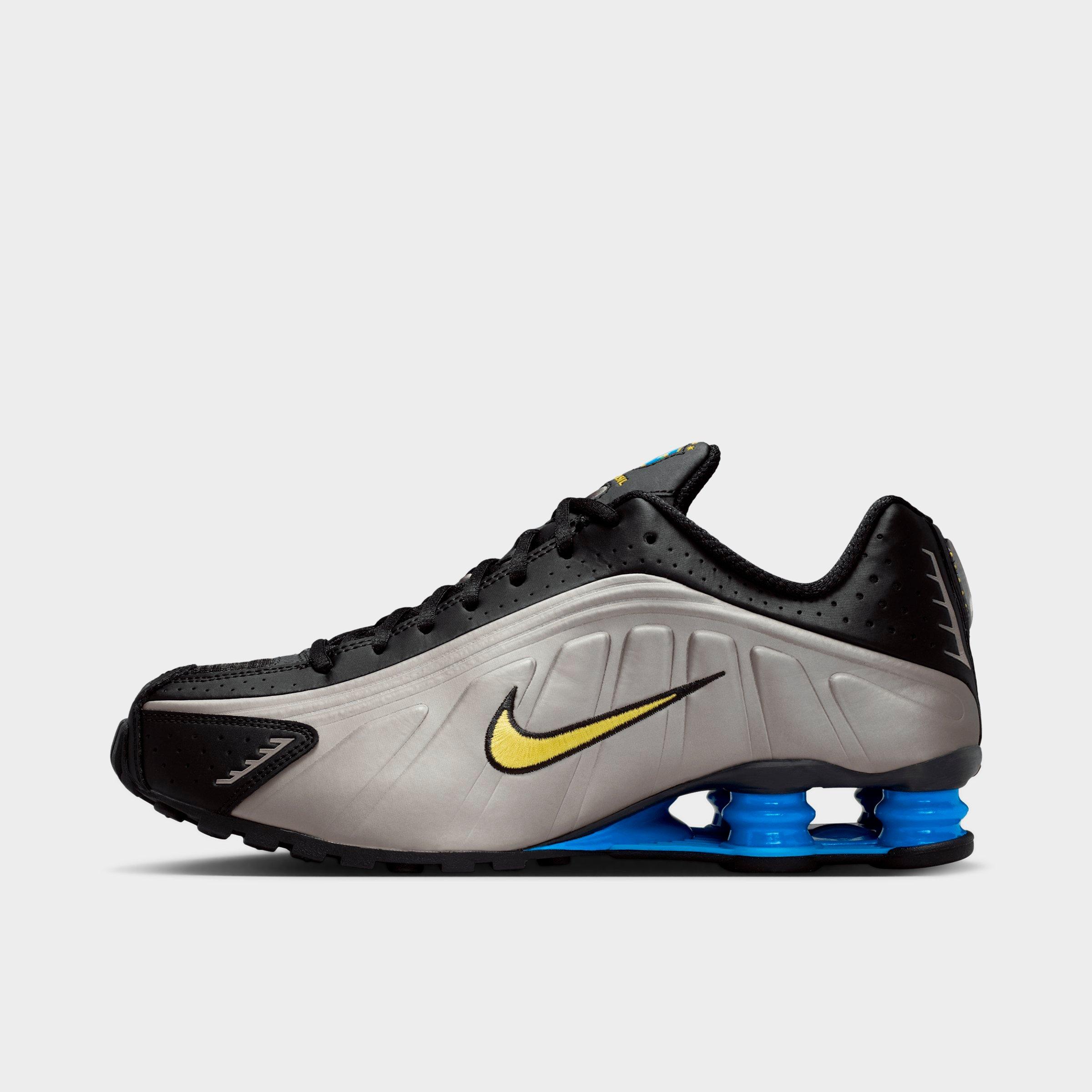 Nike Men's Shox R4 SE Brazil Casual Shoes in Black/Metallic Pewter/Light Photo Blue Size: 7.5