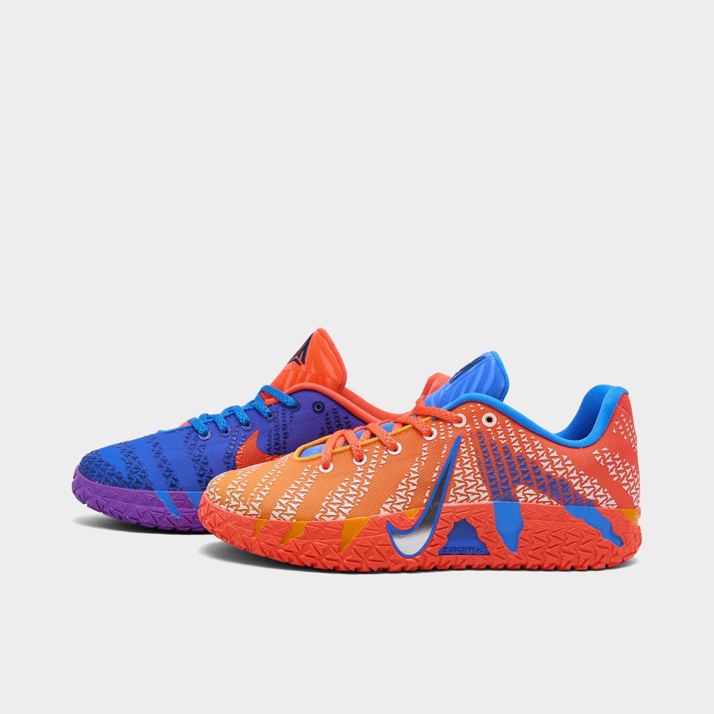 Nike Big Kids Ja 3 Basketball Shoes in Blue Crystal/Turf Orange/Midnight Navy Size: 5.0