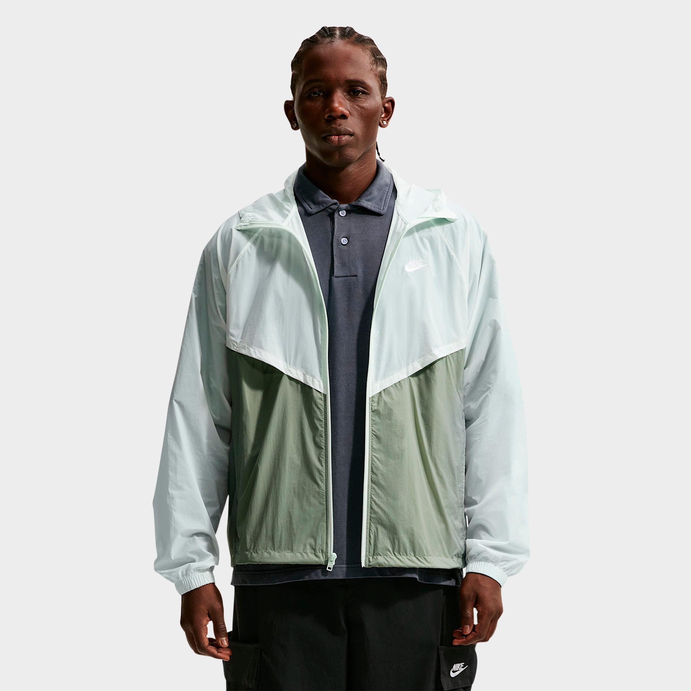 Nike Men's Windrunner Unlined UV Full-Zip Jacket in Barely Green/Jade Horizon/White Size: Large