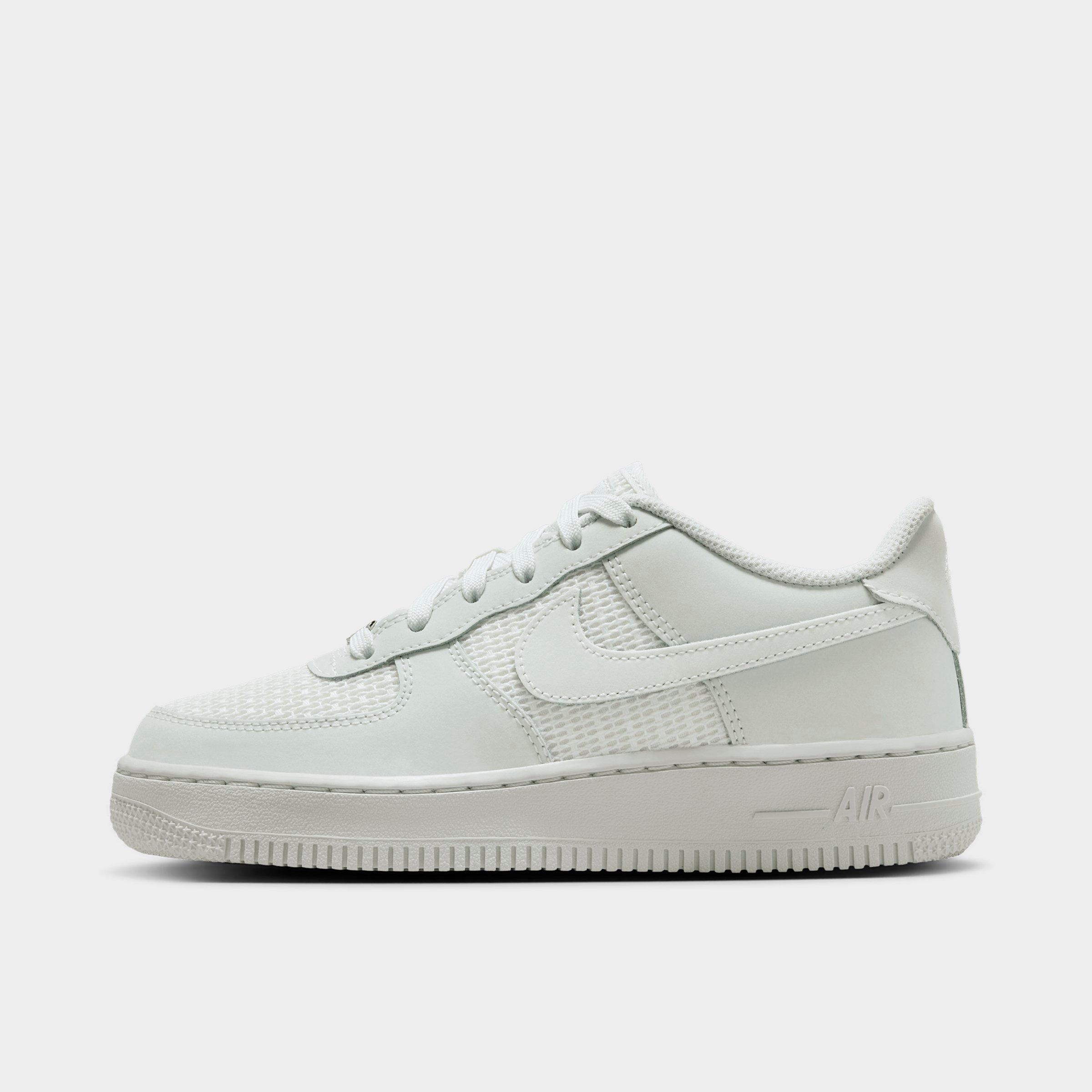 Nike Big Kids Air Force 1 LV8 2 Casual Shoes in Off White/Summit White/Off White Size: 3.5