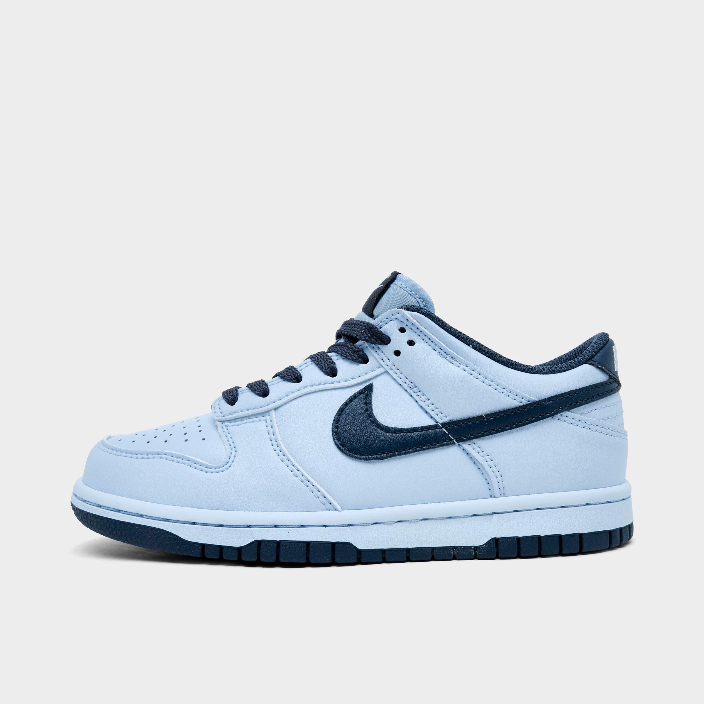 Nike Big Kids Dunk Low Casual Shoes in Hydrogen Blue/Thunder Blue Size: 3.5