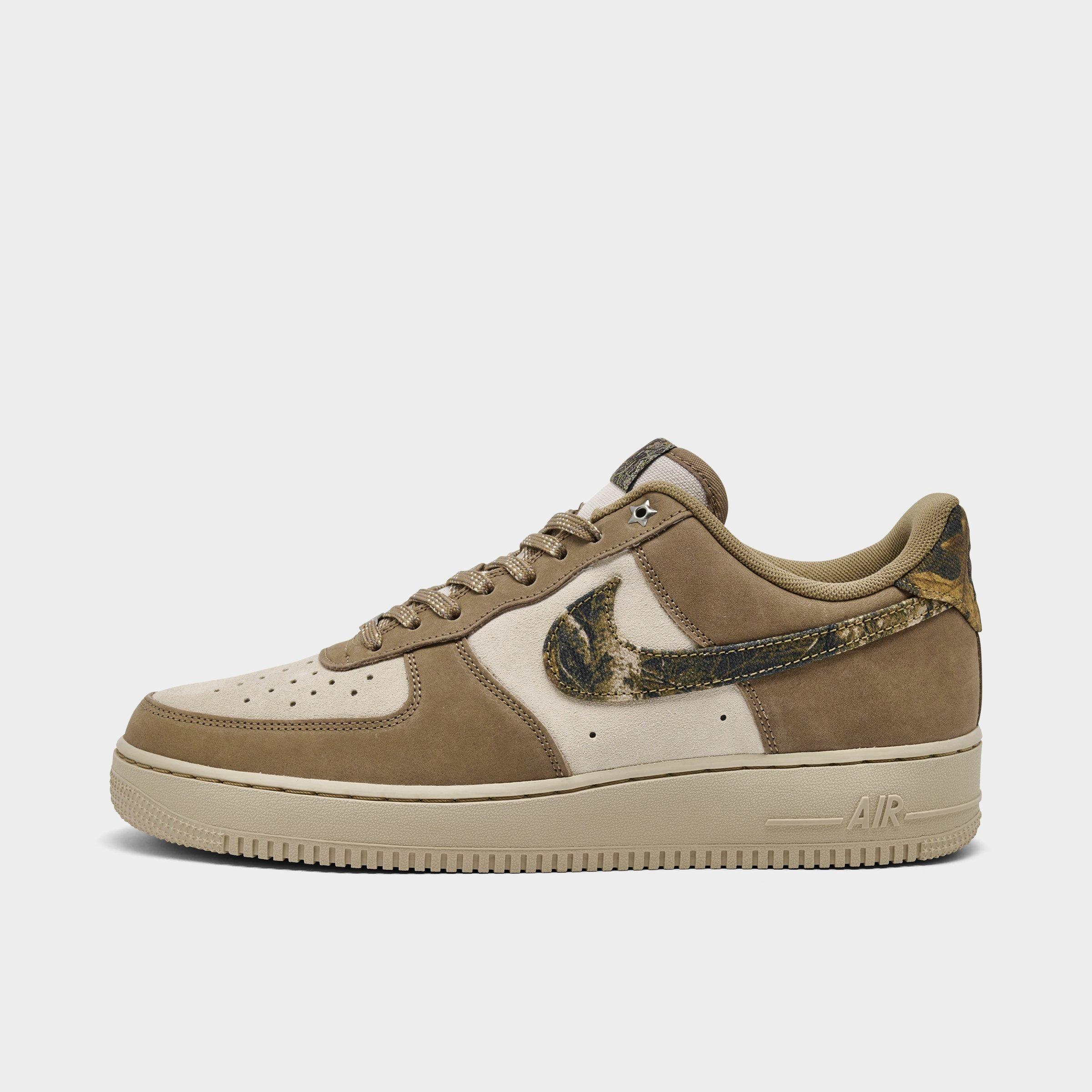 Nike Men's Air Force 1 Low Realtree Suede Casual Shoes in Rattan/Rocky Tan/Seal Brown Size: 6.0