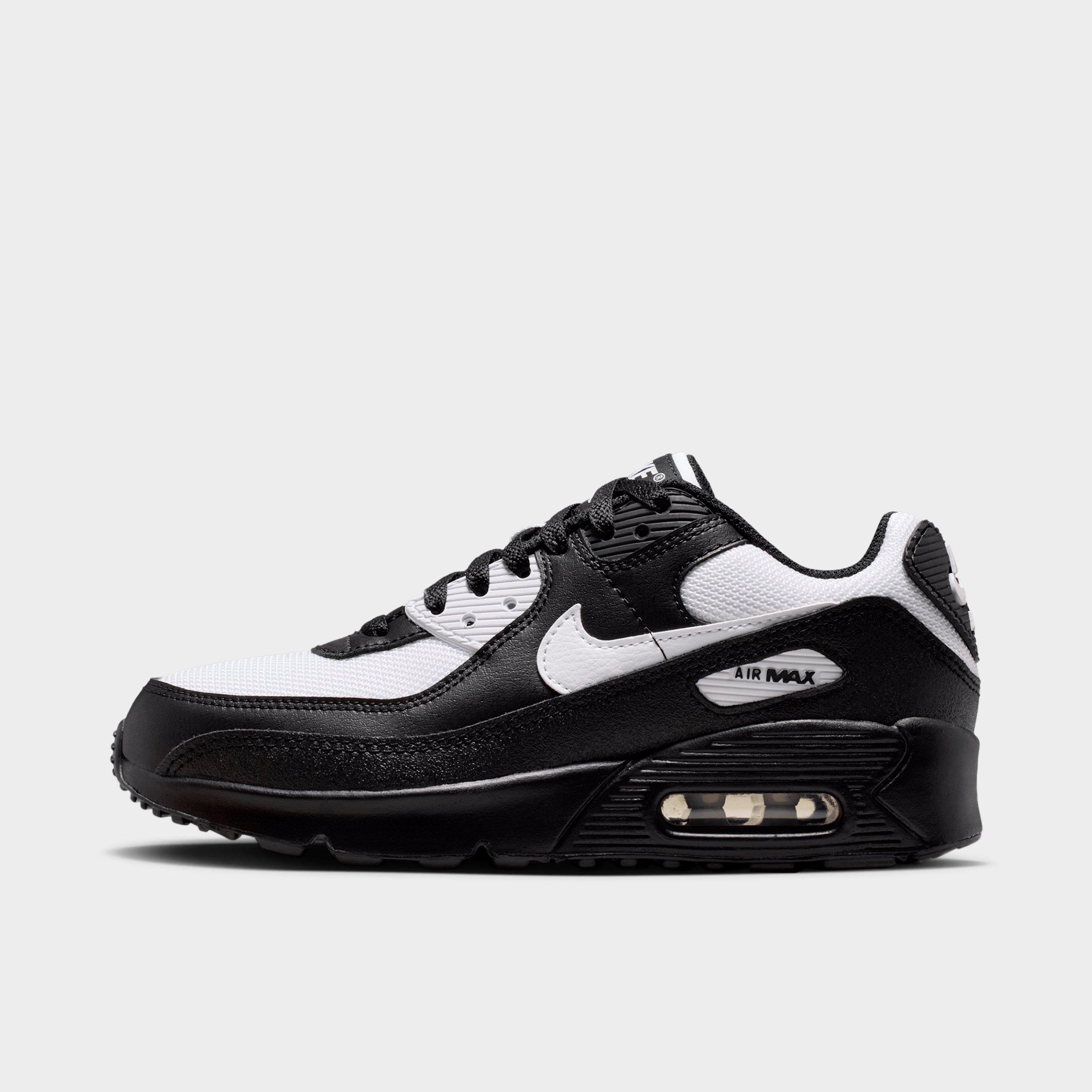 Nike Big Kids Air Max 90 Casual Shoes in Black/White Size: 5.0