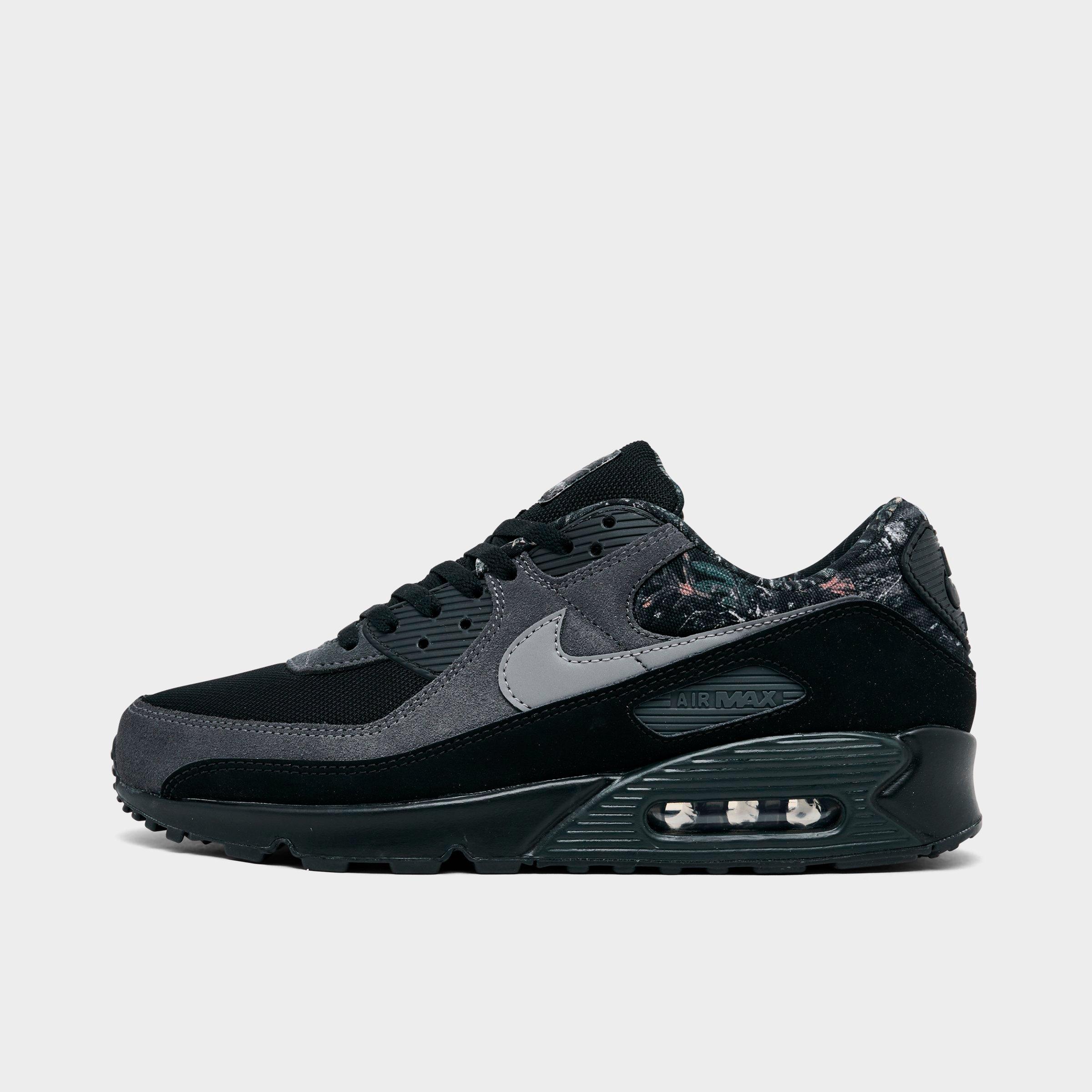 Nike Men's Air Max 90 Realtree Casual Shoes in Black/Dark Smoke Grey/Metallic Cool Grey Size: 10.0