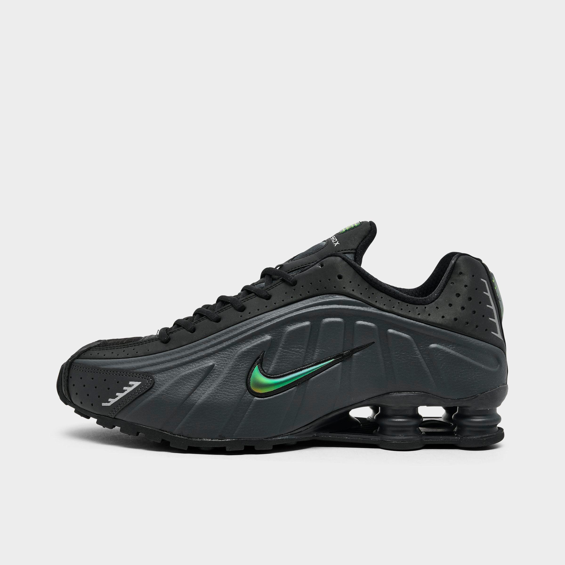 Nike Men's Shox R4 Casual Shoes in Anthracite/Multi-Color/Black Size: 7.5