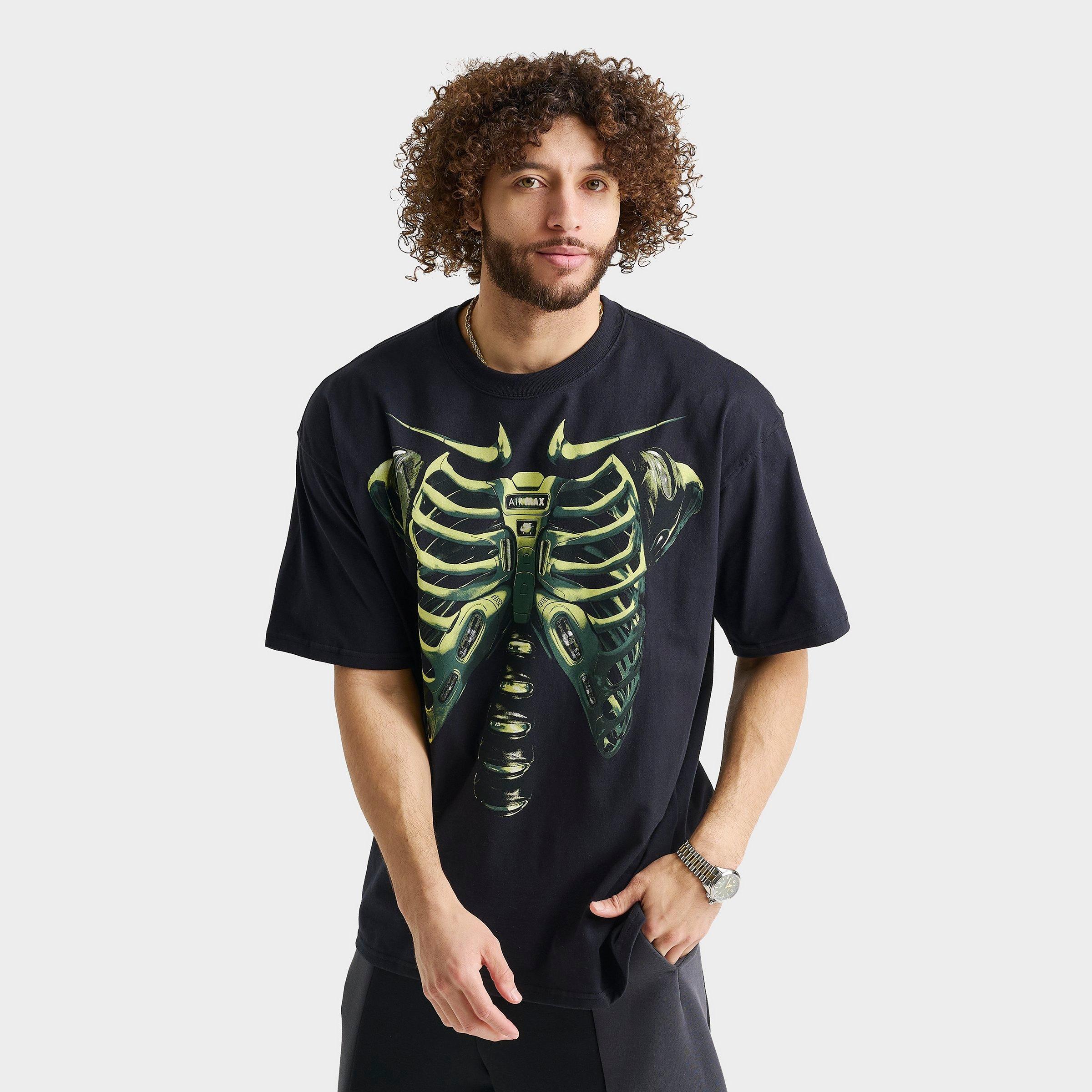 Nike Men's Sportswear Anatomy of Air Graphic T-Shirt in Black/Volt Size: XL Tall