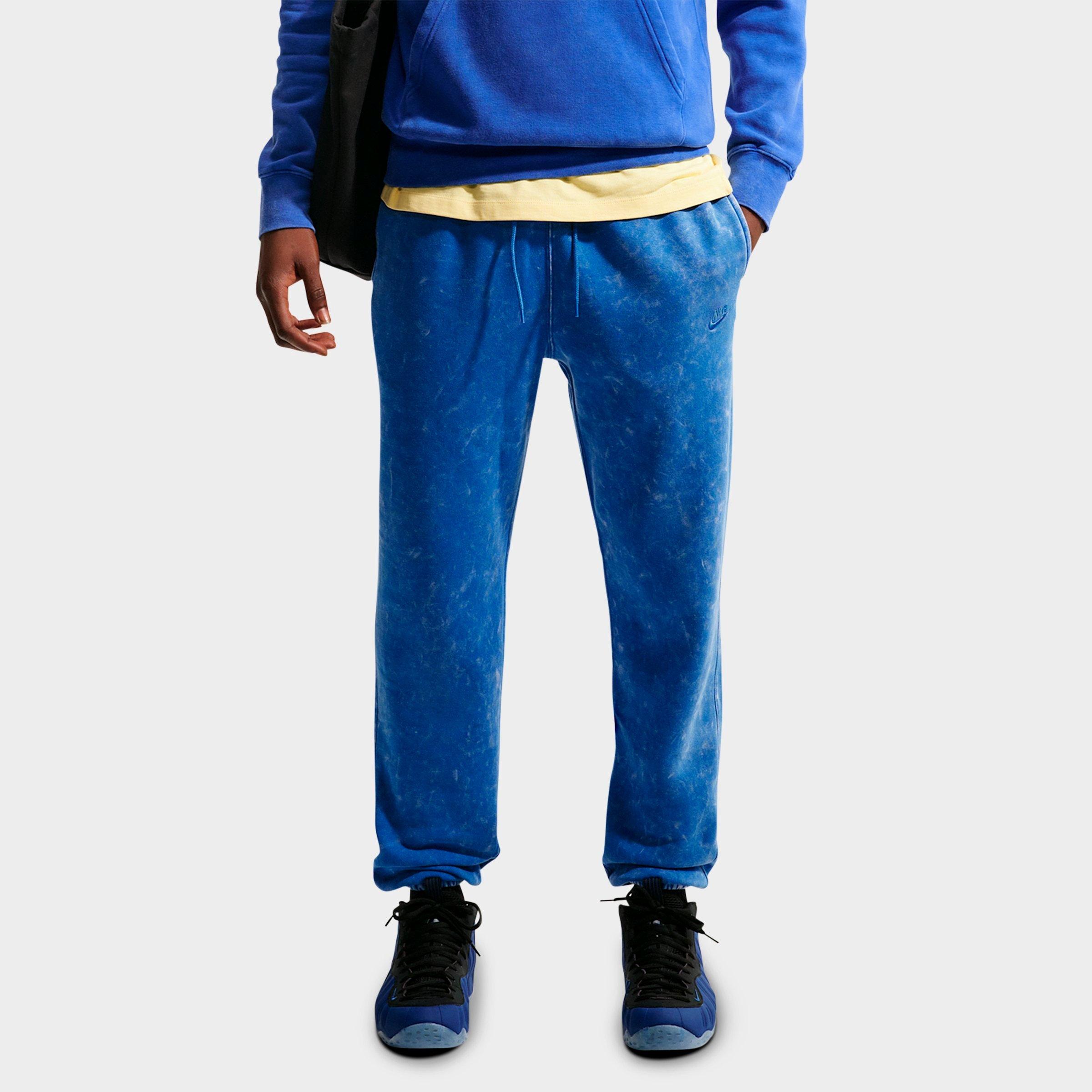 Nike Men's Sportswear Club Washed Cuffed Fleece Pants in Game Royal/Game Royal Size: 3XL Tall