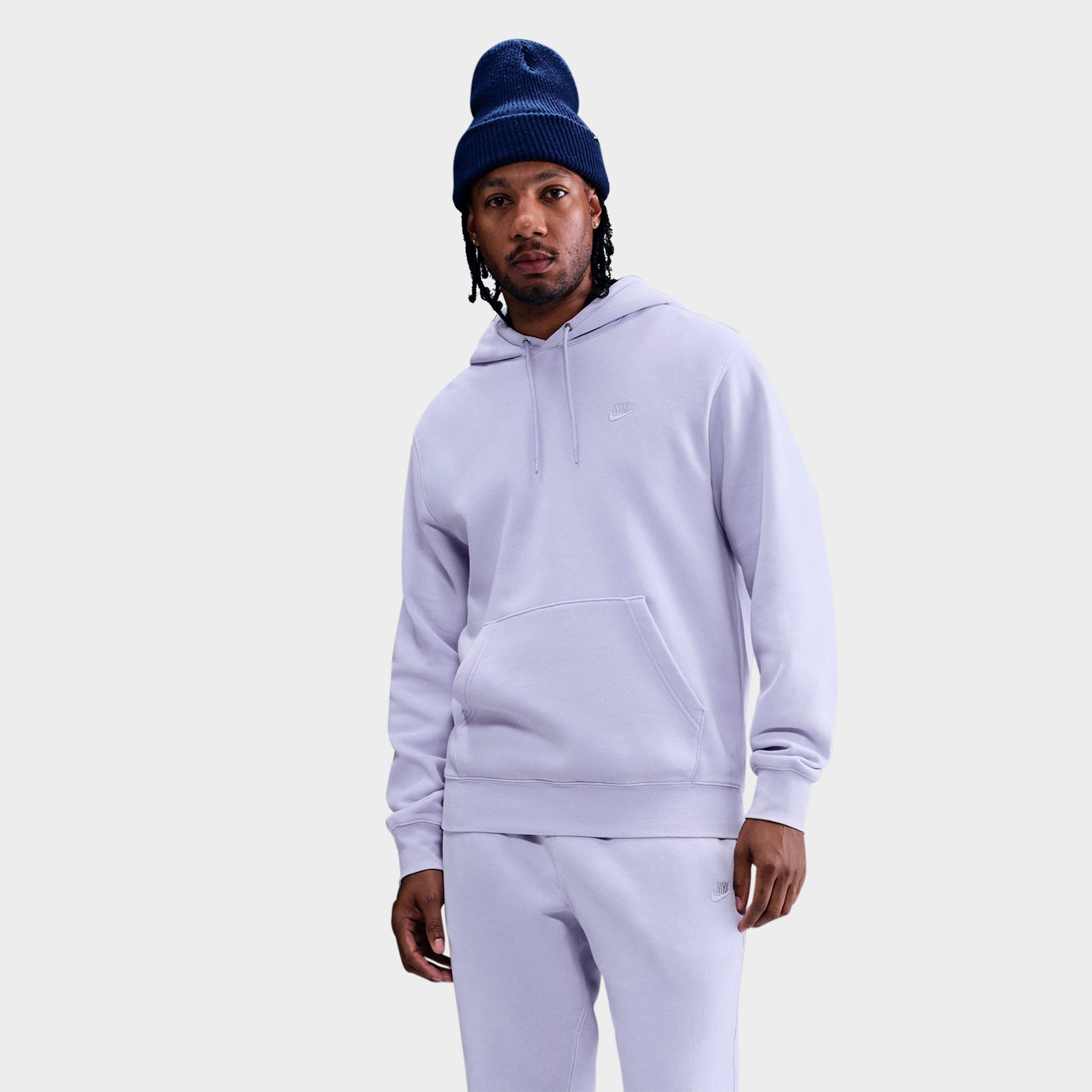 Nike Men's Sportswear Club Washed Fleece Hoodie in Ghost/Ghost Size: XS