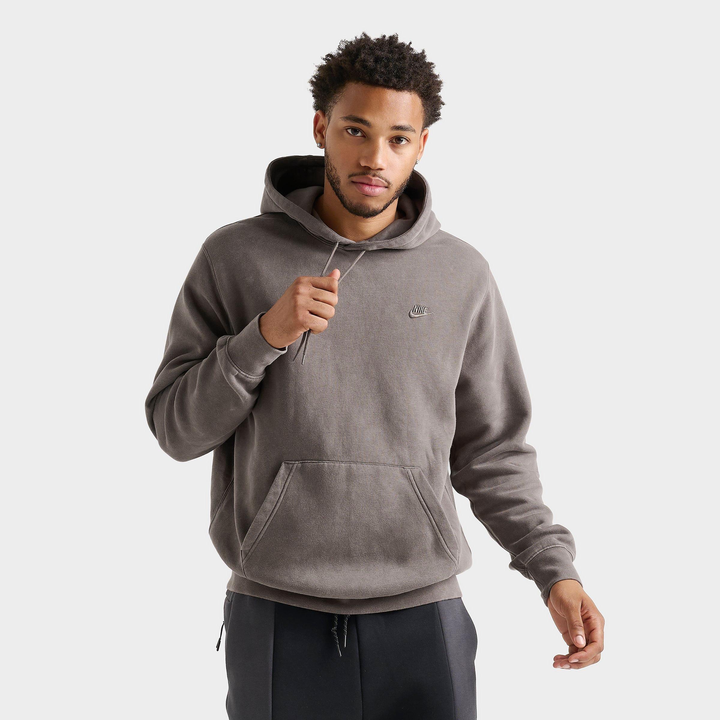 Nike Men's Sportswear Club Washed Fleece Hoodie In Gray