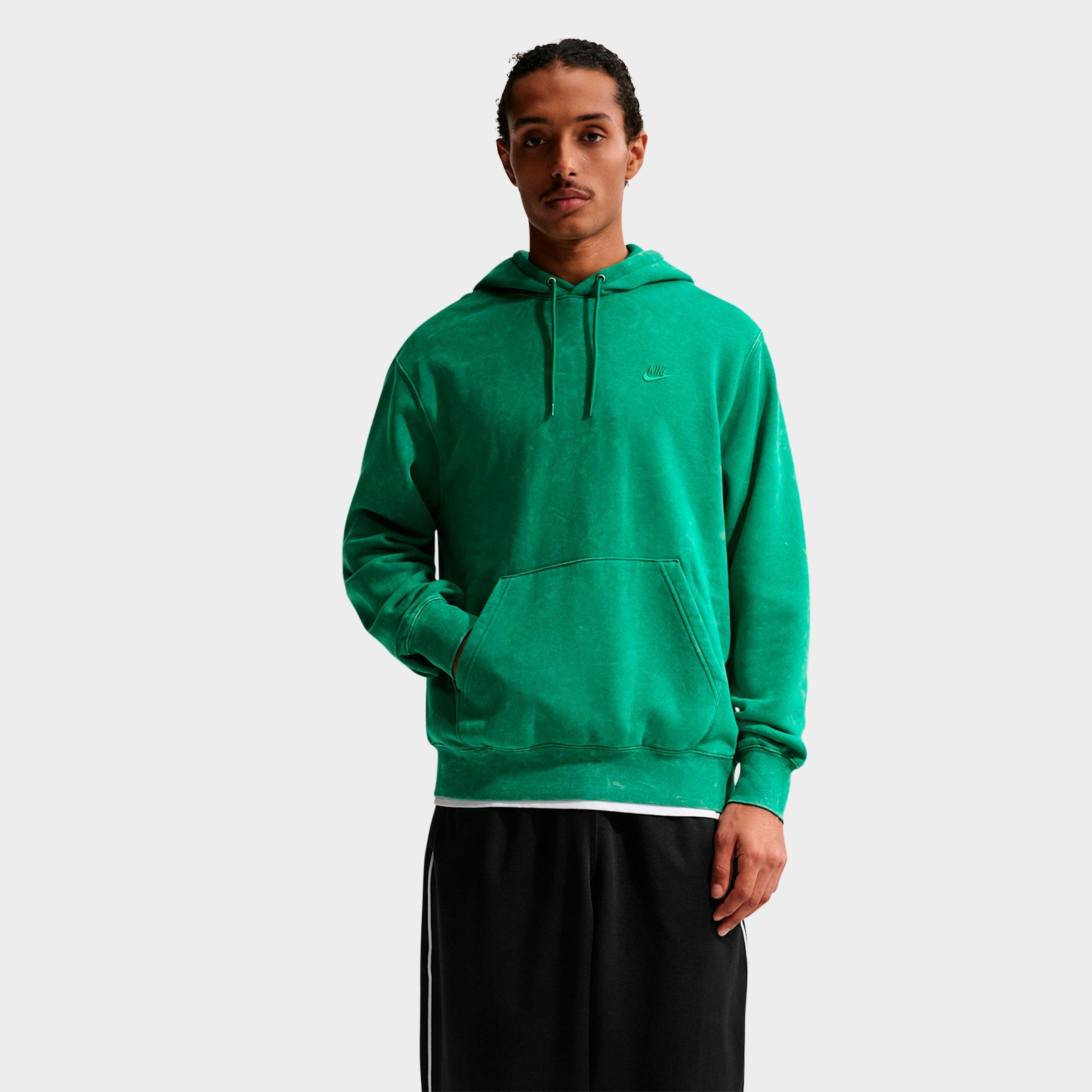 Nike Men's Sportswear Club Washed Fleece Hoodie in Malachite Size: XS