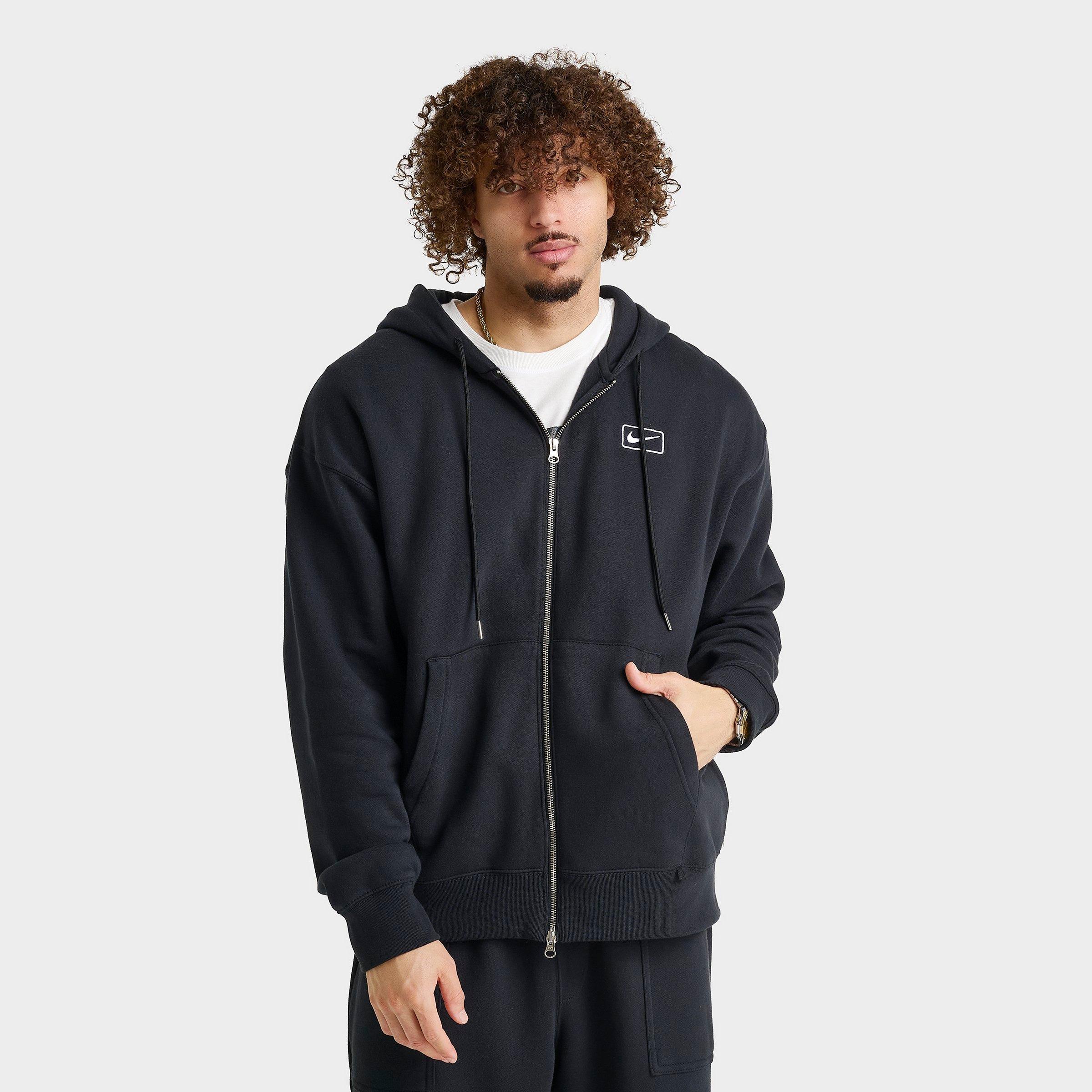 Nike Men's Sportswear Swoosh Box Full-Zip Hoodie in Black Size: Small