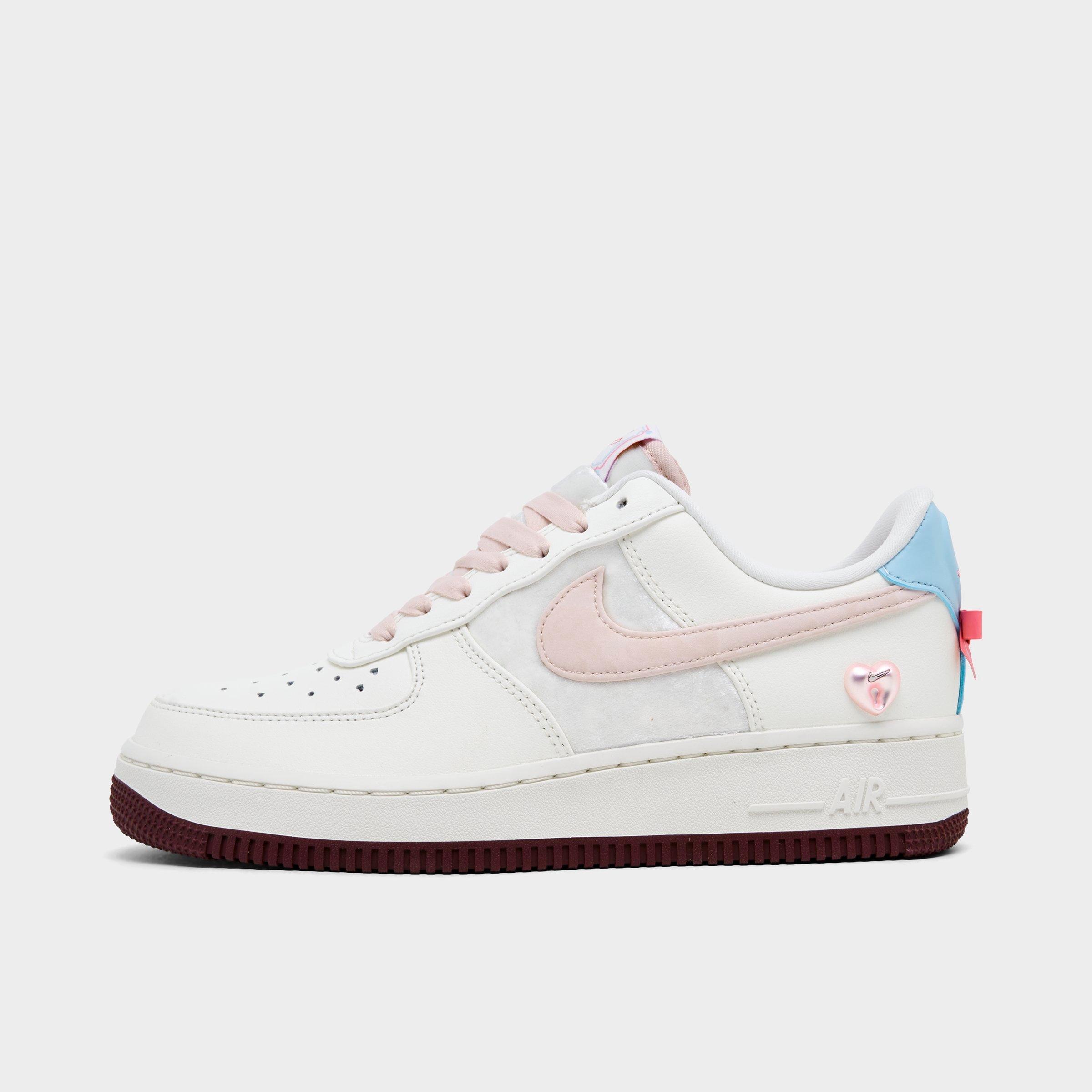 Nike Women's Air Force 1 '07 Valentine's Day Casual Shoes in Sail/Silt Red/Sail Size: 5.0