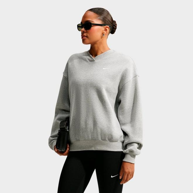 Women's Nike Studio Fleece Medium Weight Oversized V-Neck Sweatshirt
