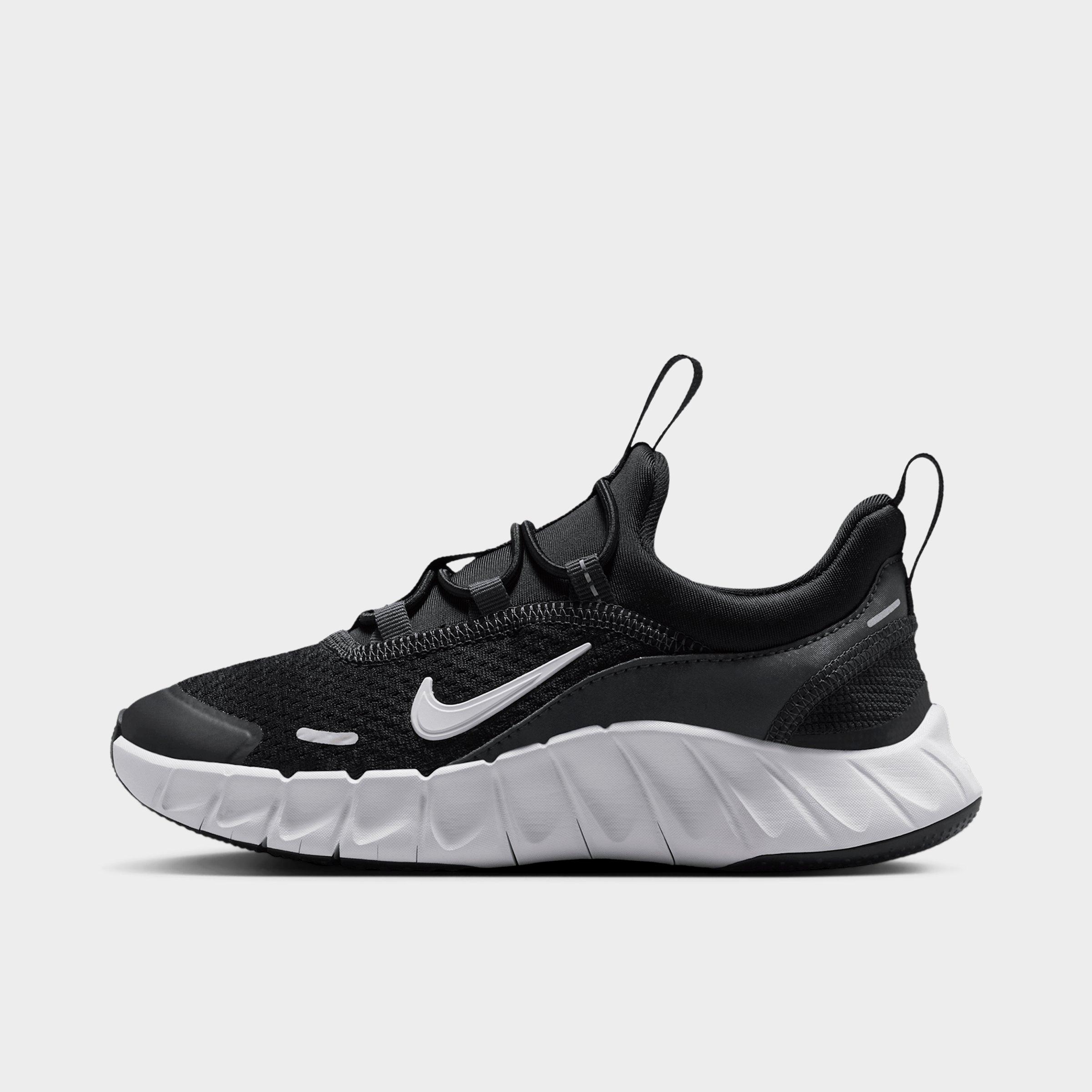 Nike Little Kids Free Ride Stretch Lace Running Shoes in Black/Anthracite/White Size: 12.0